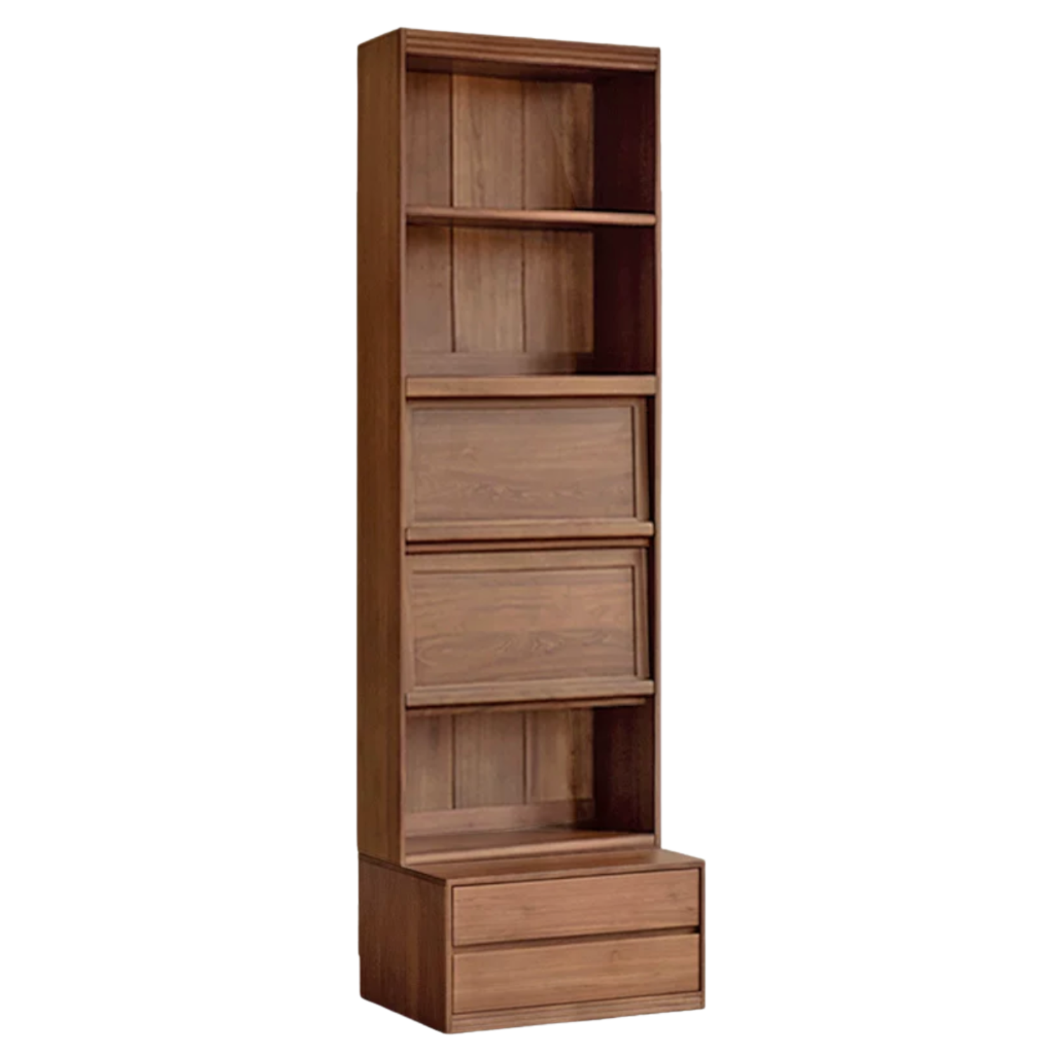 Black Walnut Solid Wood Light Luxury Combined Bookshelf