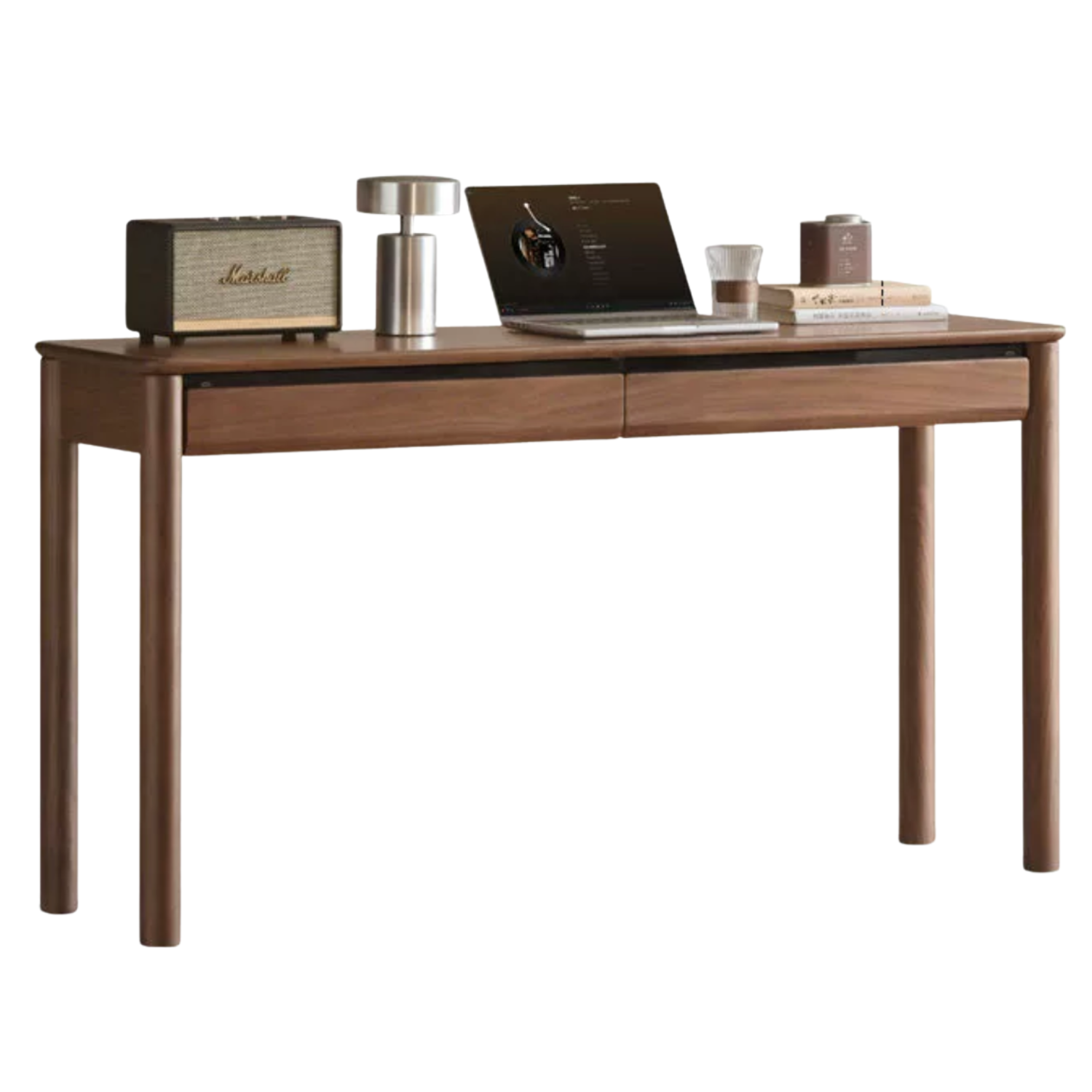 Black Walnut, Oak Solid Wood Luxury Office Desk with drawer