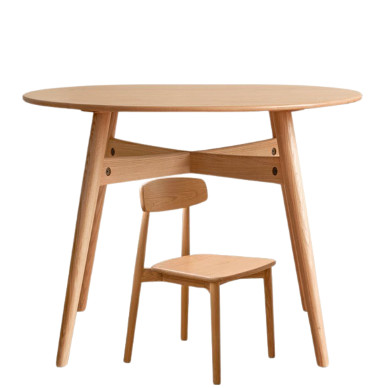 Oak Solid Wood Round Dining Table