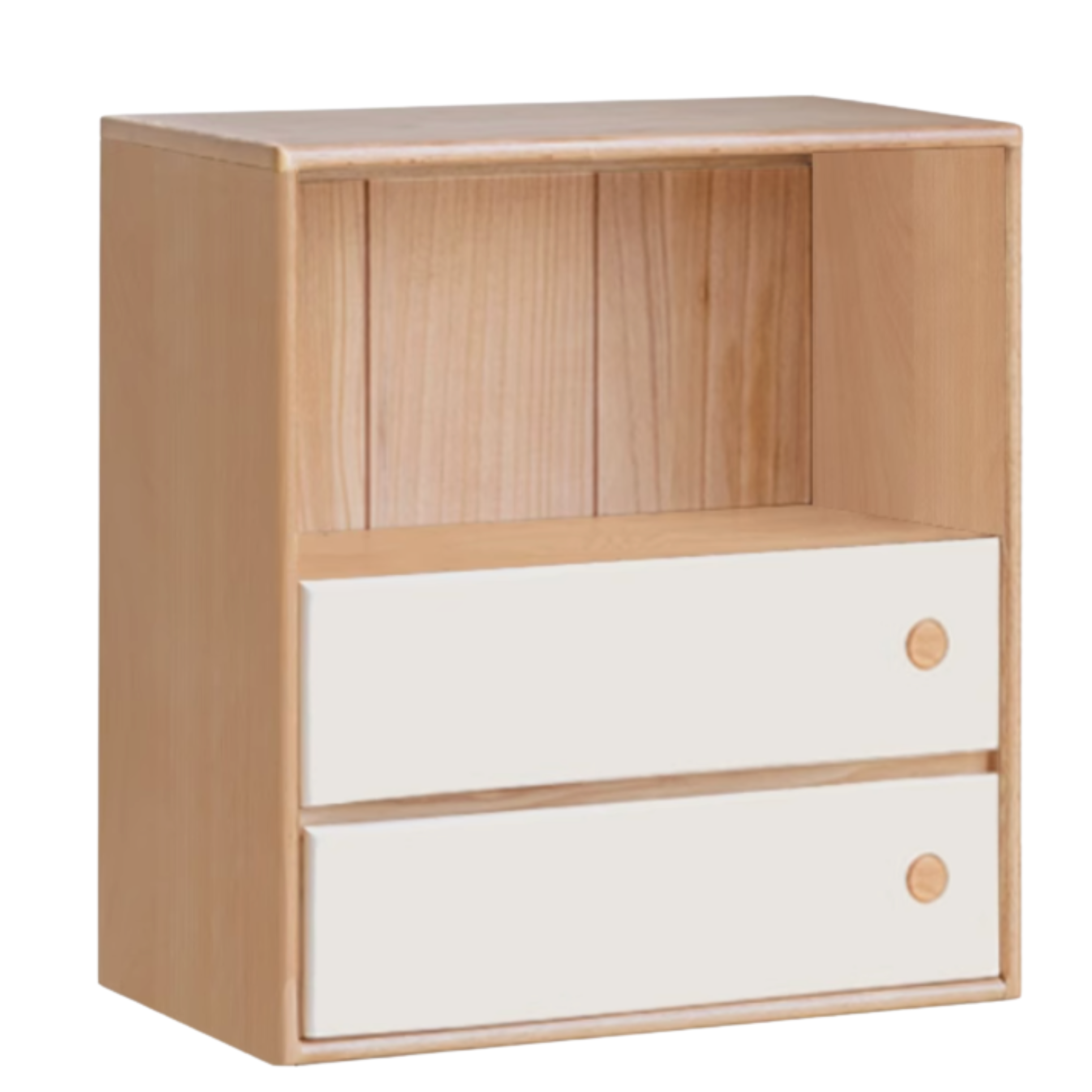 Oak, Beech Solid Wood Cream Style Module Combination Bookcase