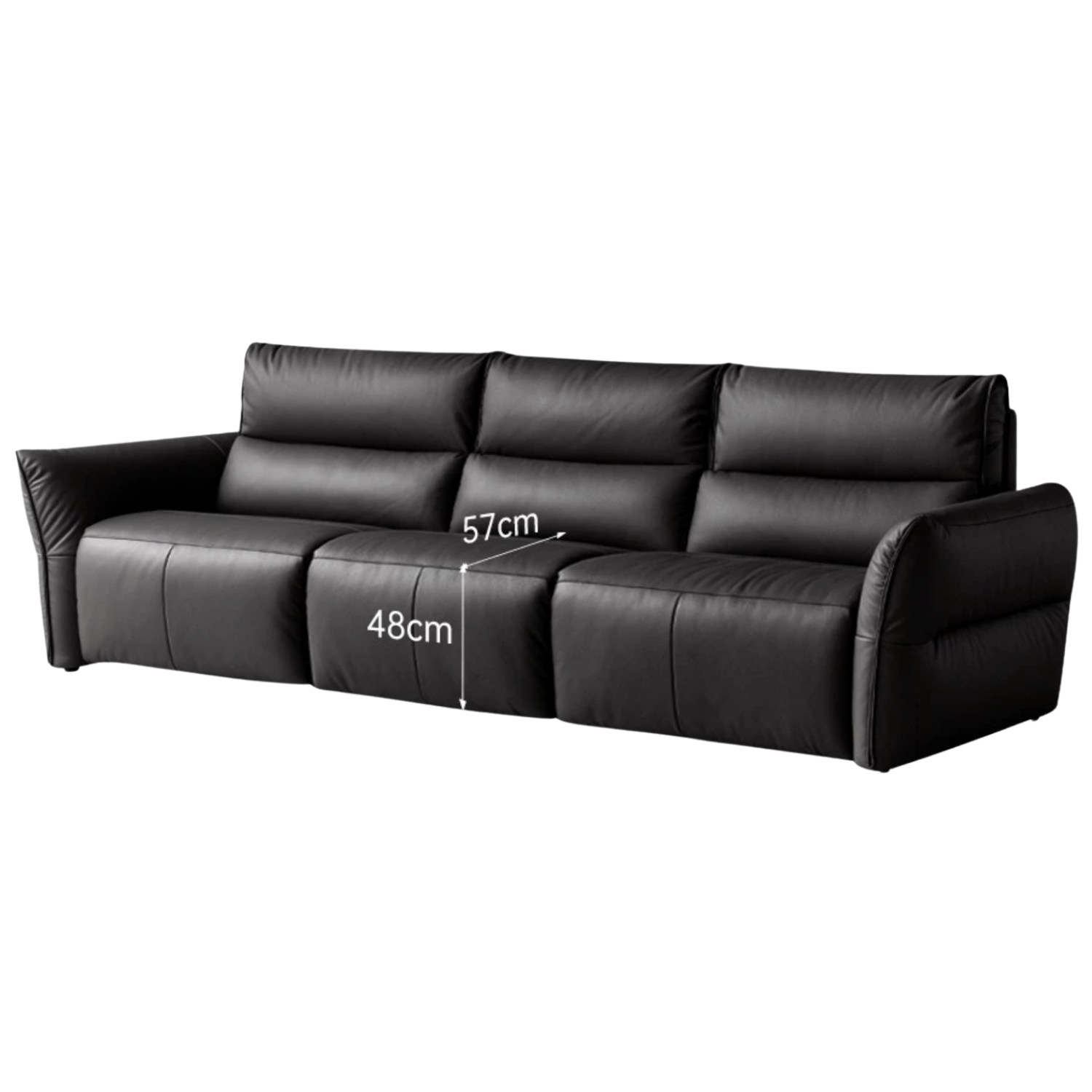 Genuine Leather Sofa Italian Light Luxury Tofu Block Sofa