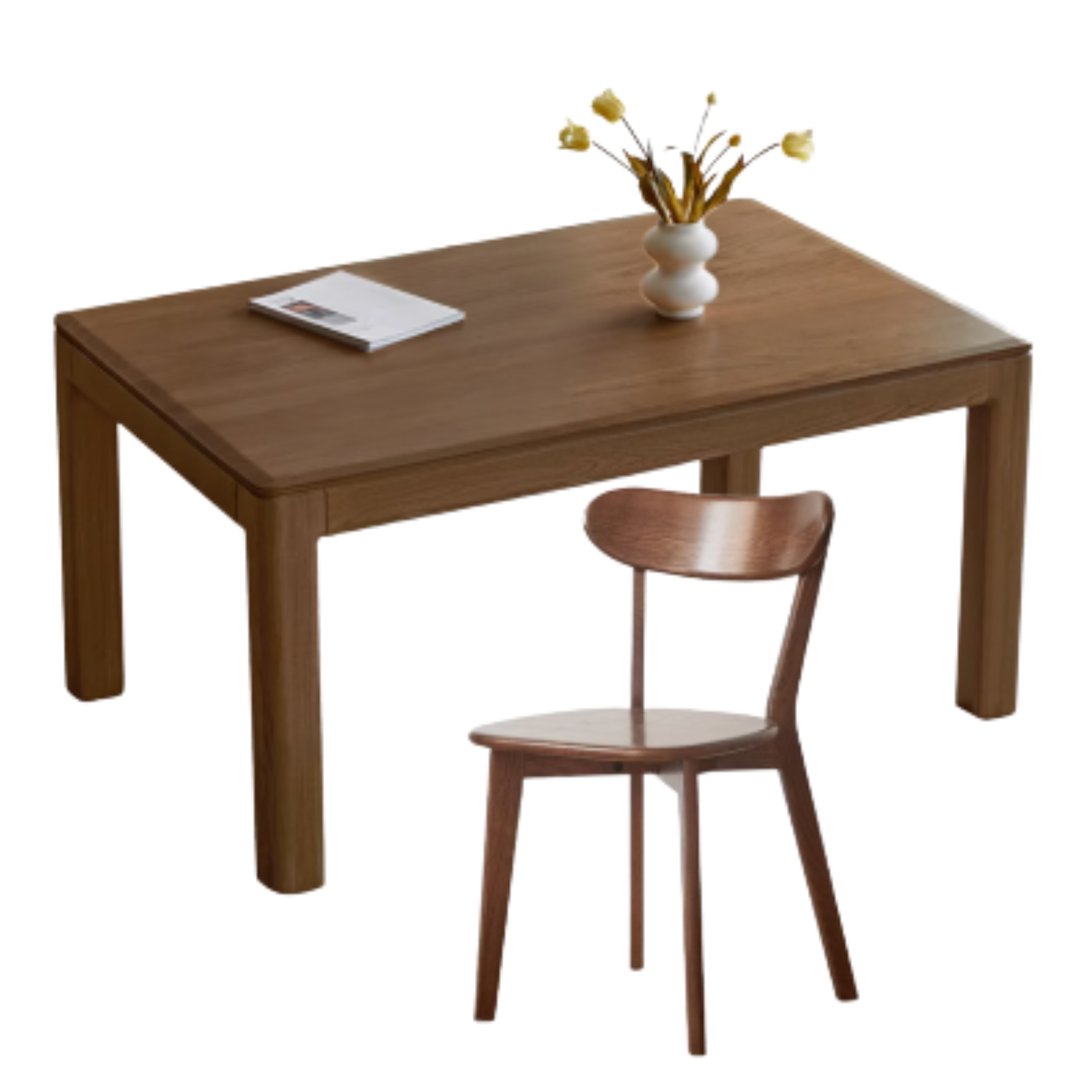 Black Walnut, Ash, Red Oak Solid Wood Large Dining Table