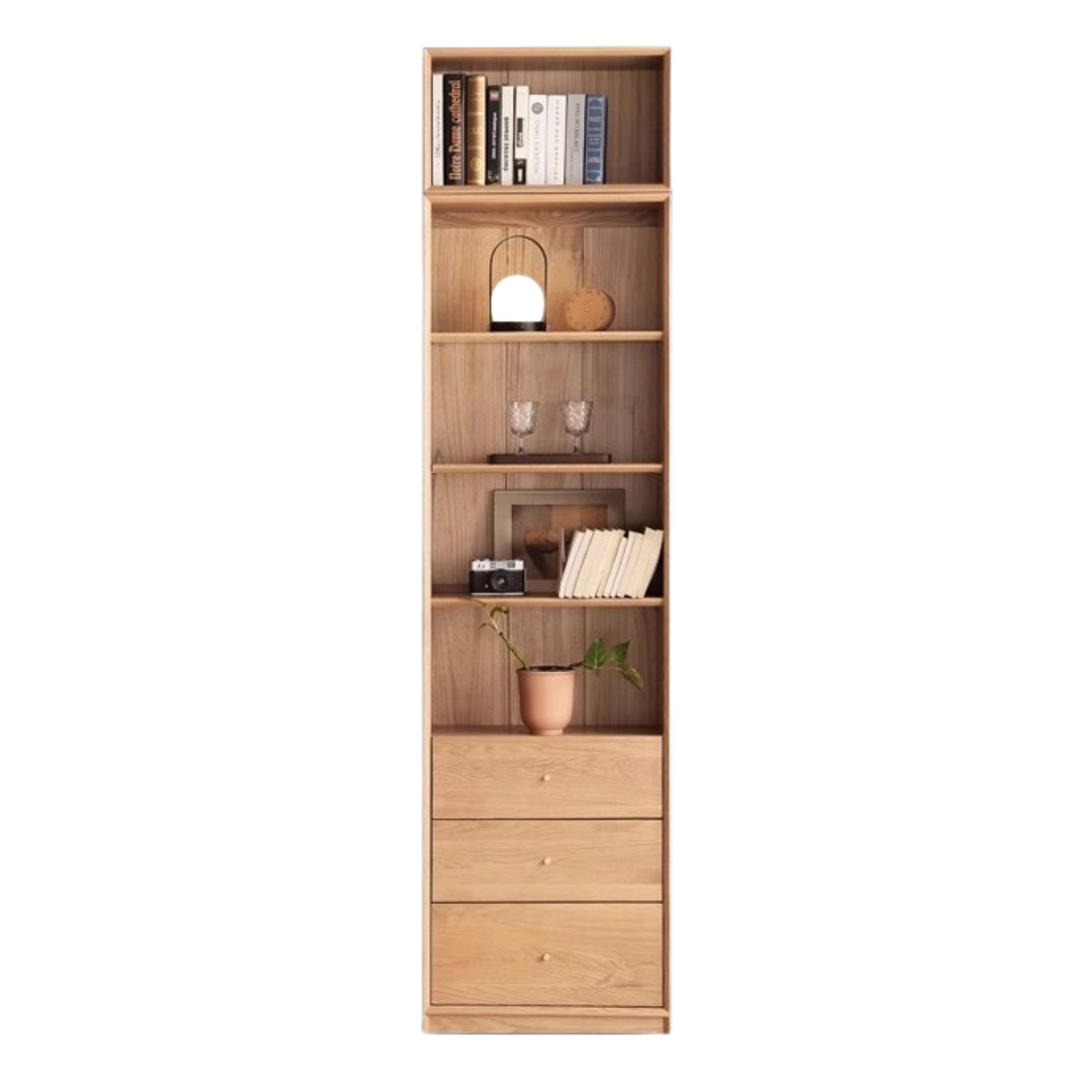 Oak solid wood combination wall bookcase bookshelf -