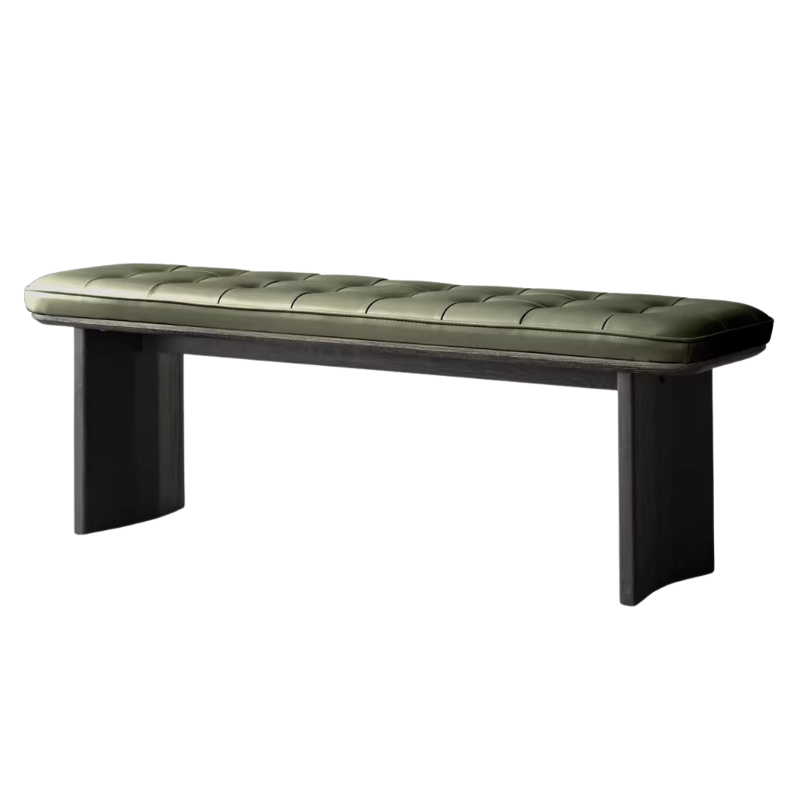 Oak Solid Wood Top Layer Cowhide Bench