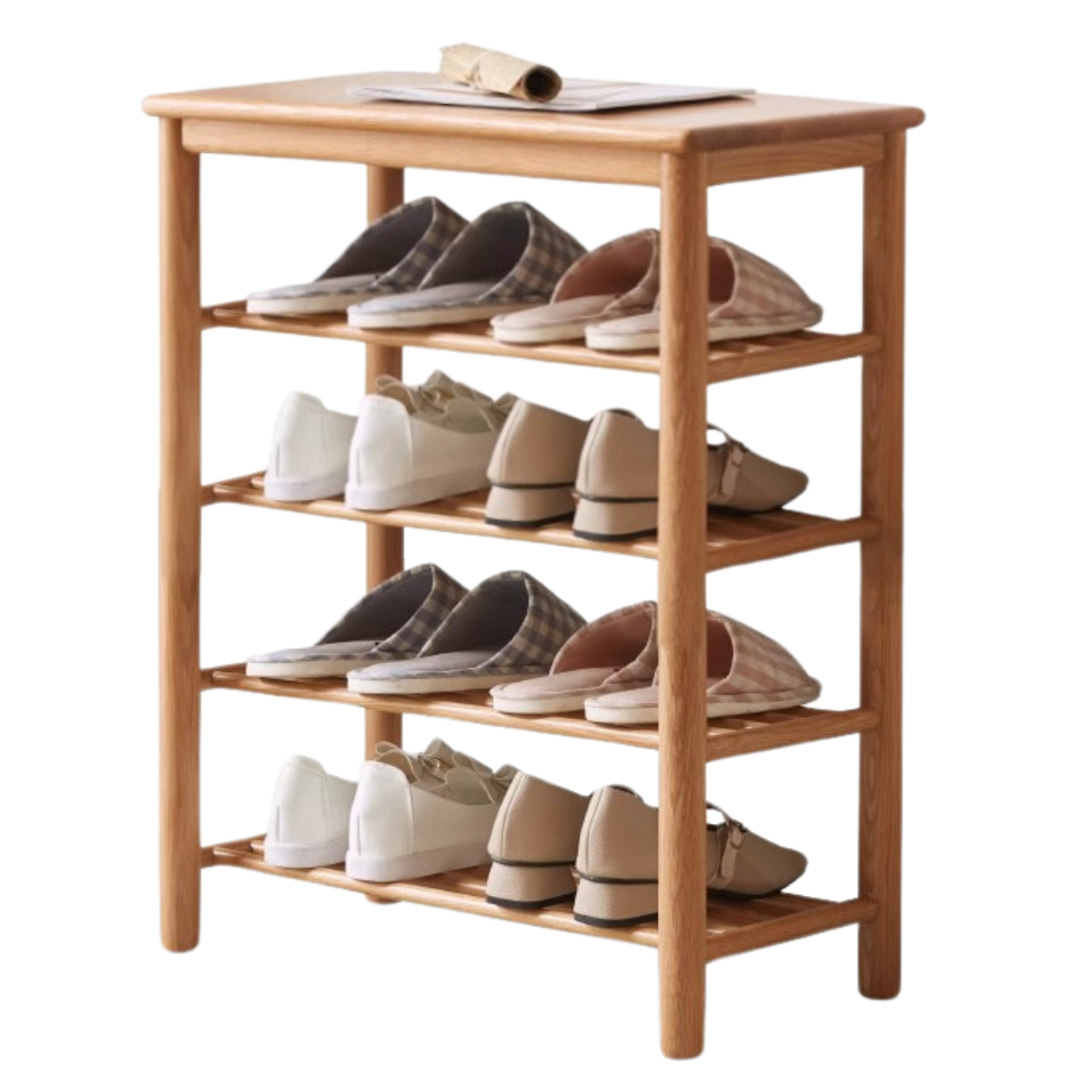 Oak solid wood shoe wearing stool