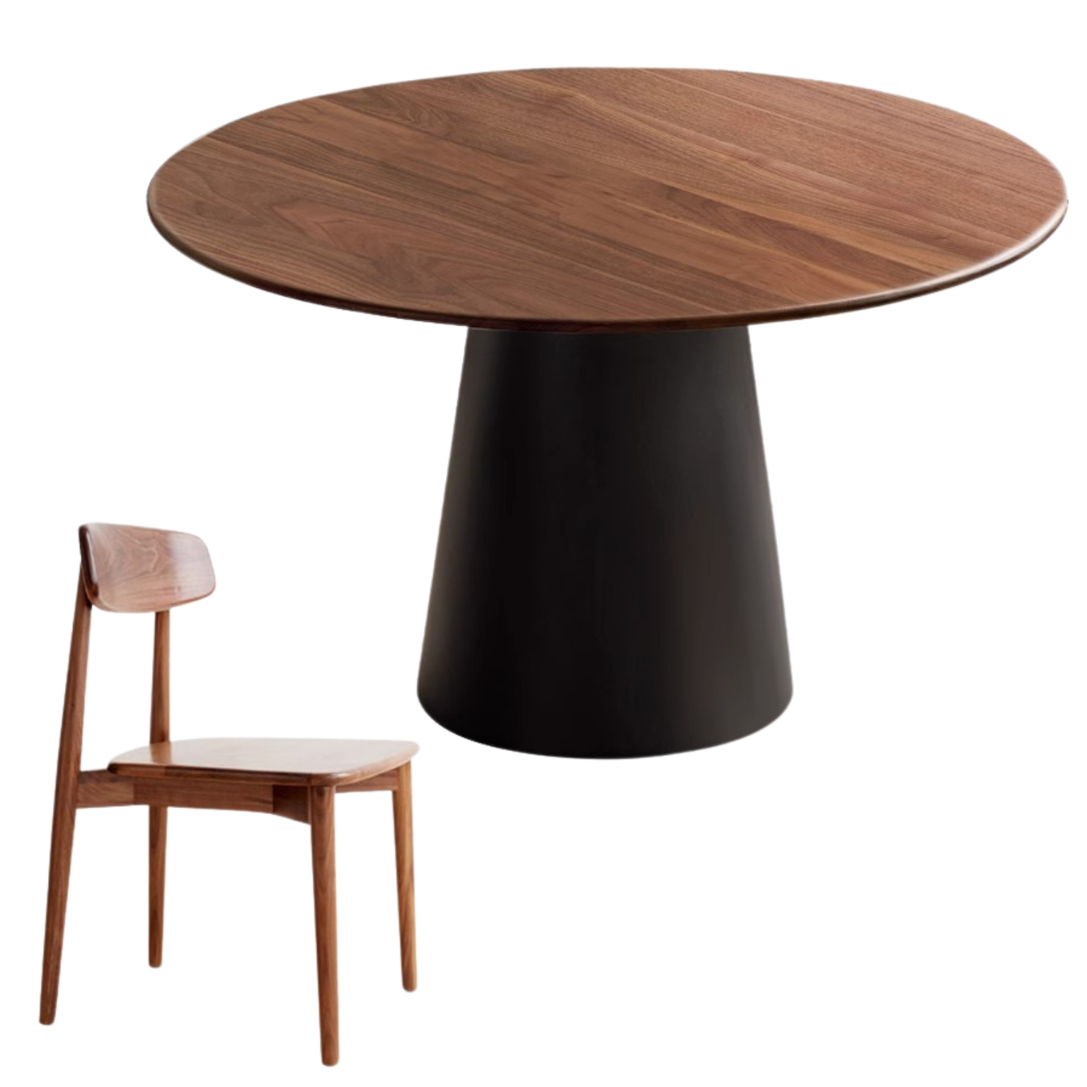 Black walnut solid wood,rock slab round dining table -