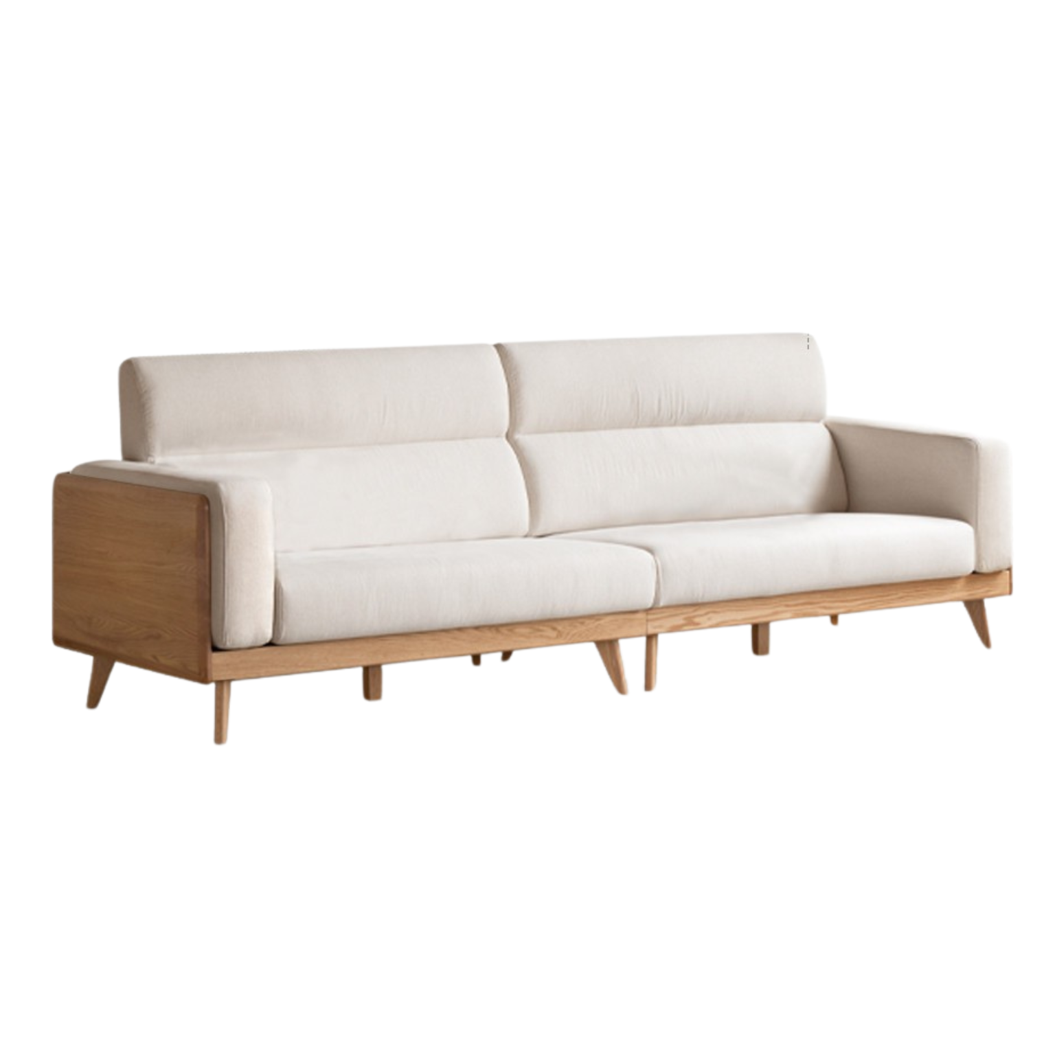 Oak Solid Wood Modern Fabric Sofa