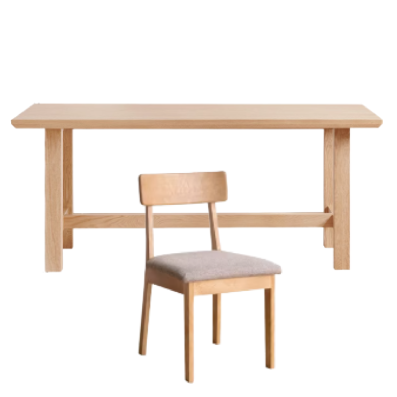 Oak, Ash, Cherry Wood Rustic Style Dining Table