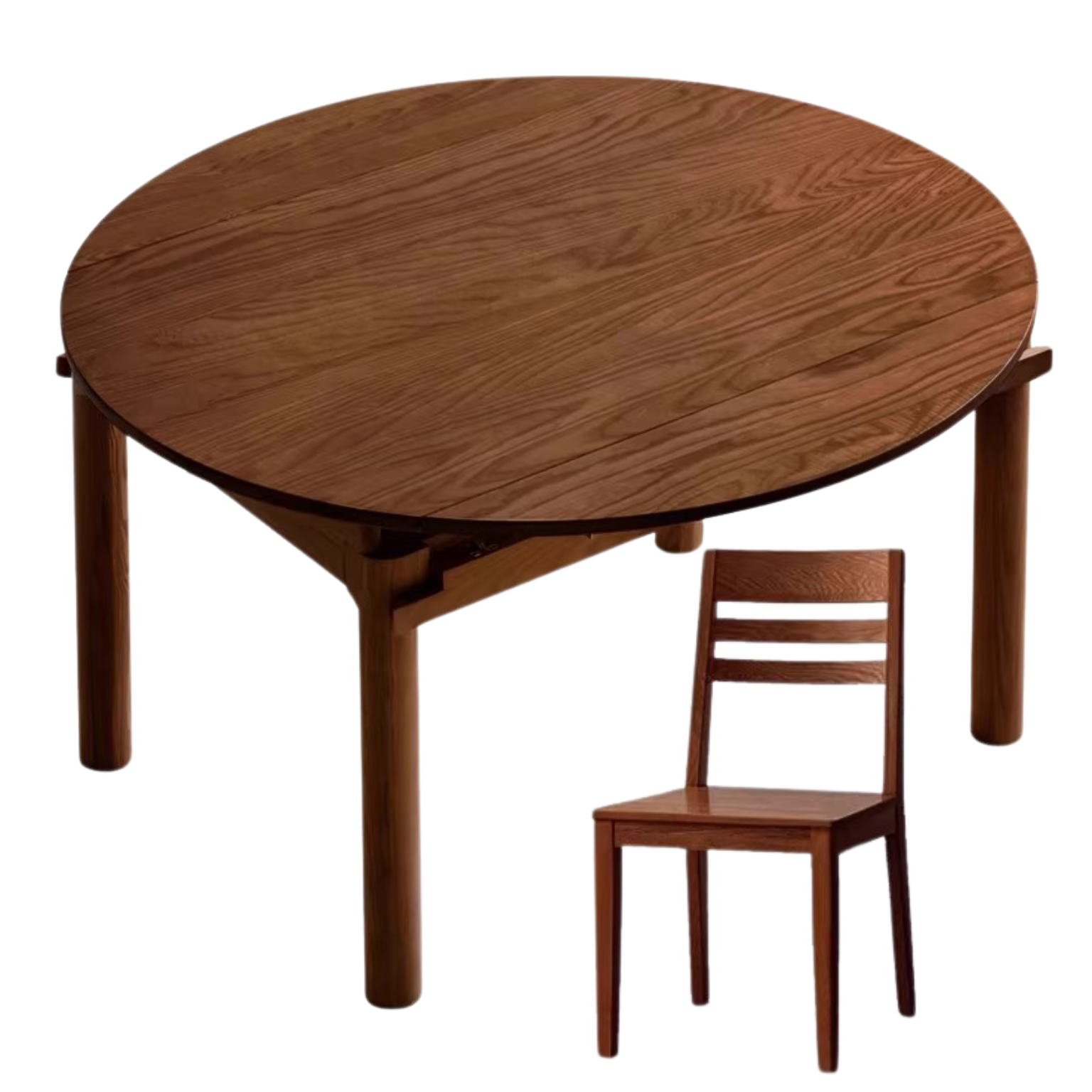 Ash, Black walnut Solid wood Folding dining table,