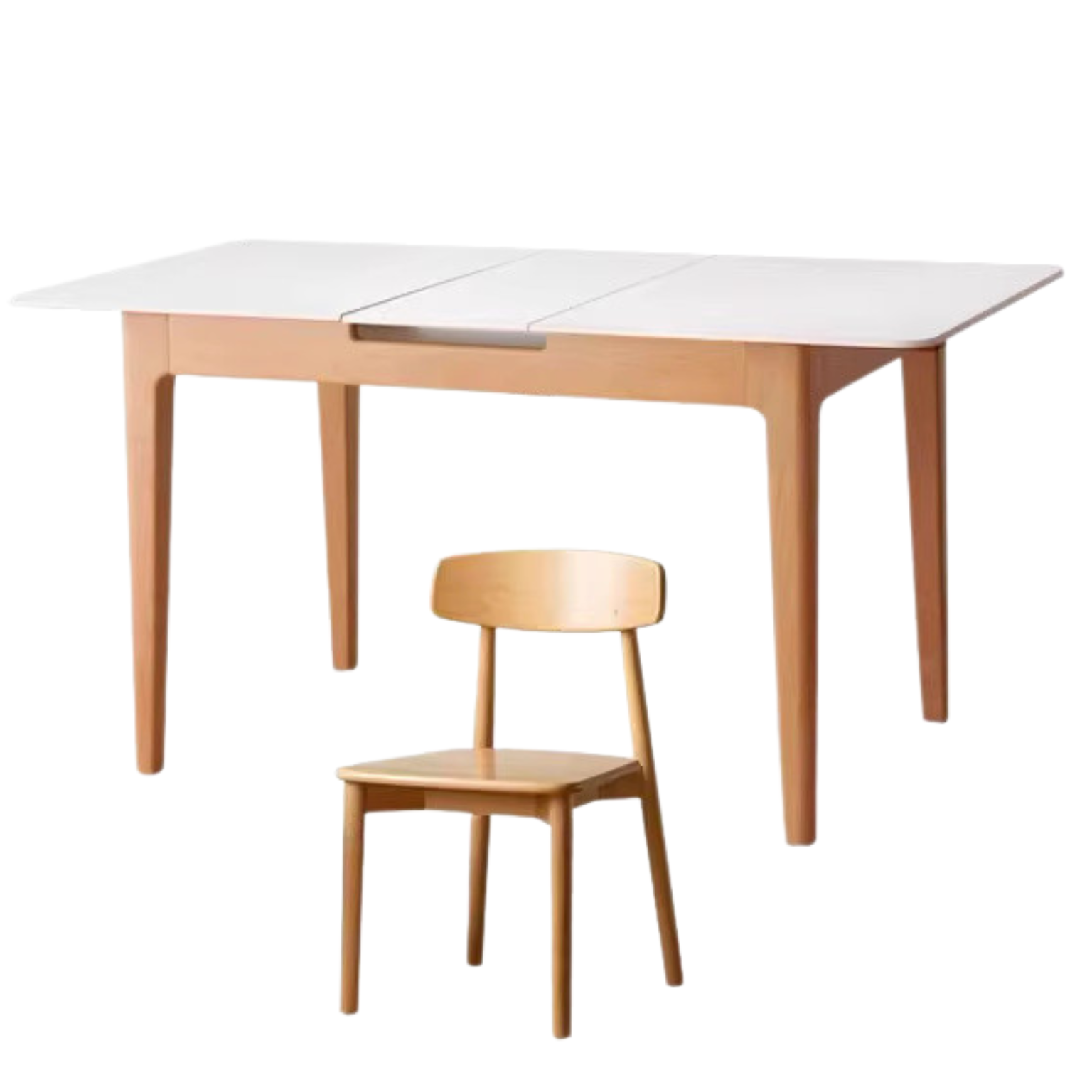 Beech solid wood Rock Plate Folding Dining Table ,