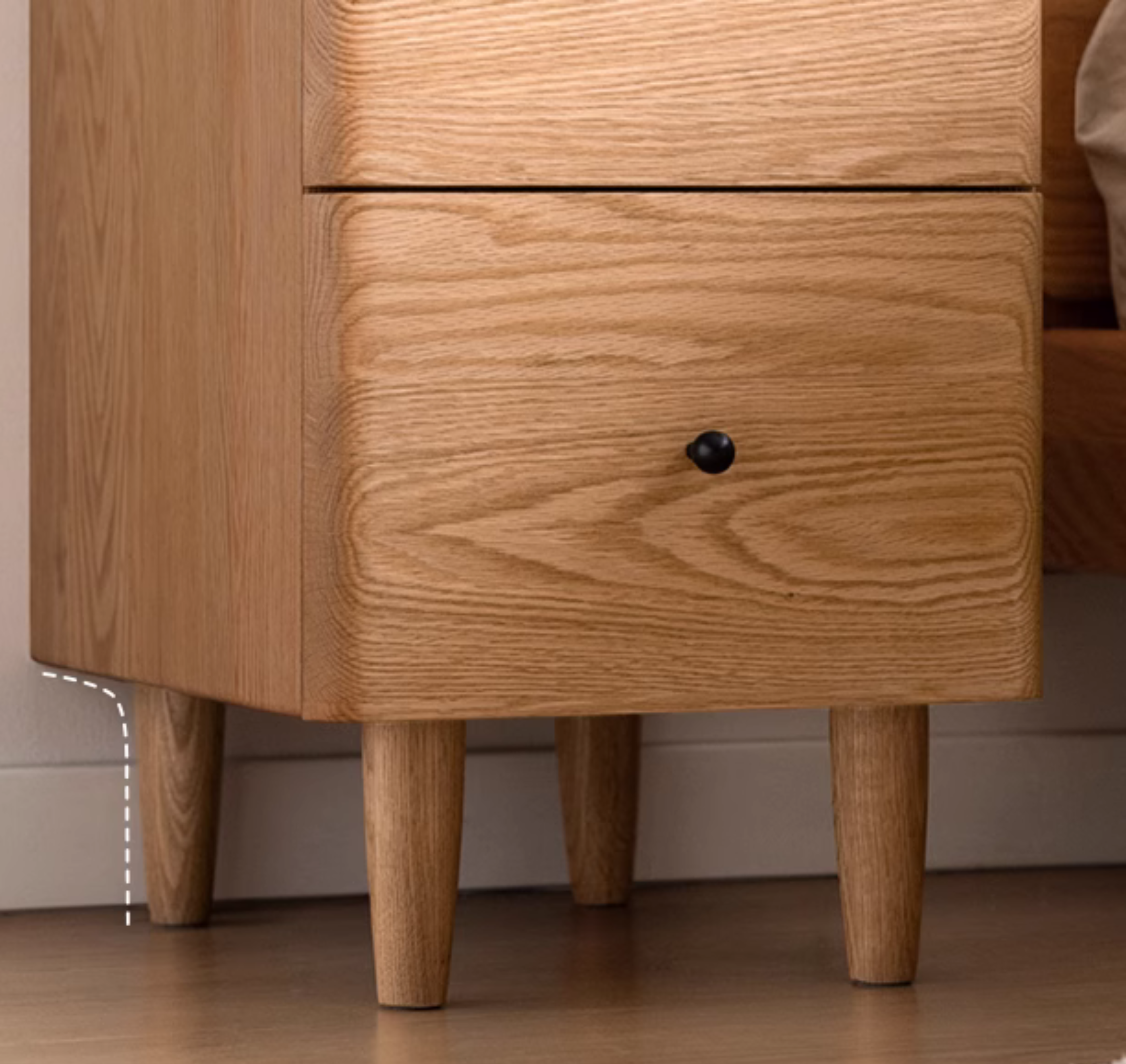 Ash, Oak Solid Wood Modern Nightstand