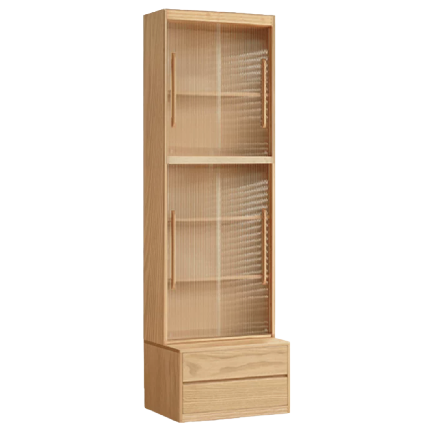 Ash Solid Wood Wall-Mounted Bookcase with Integrated Study Shelf