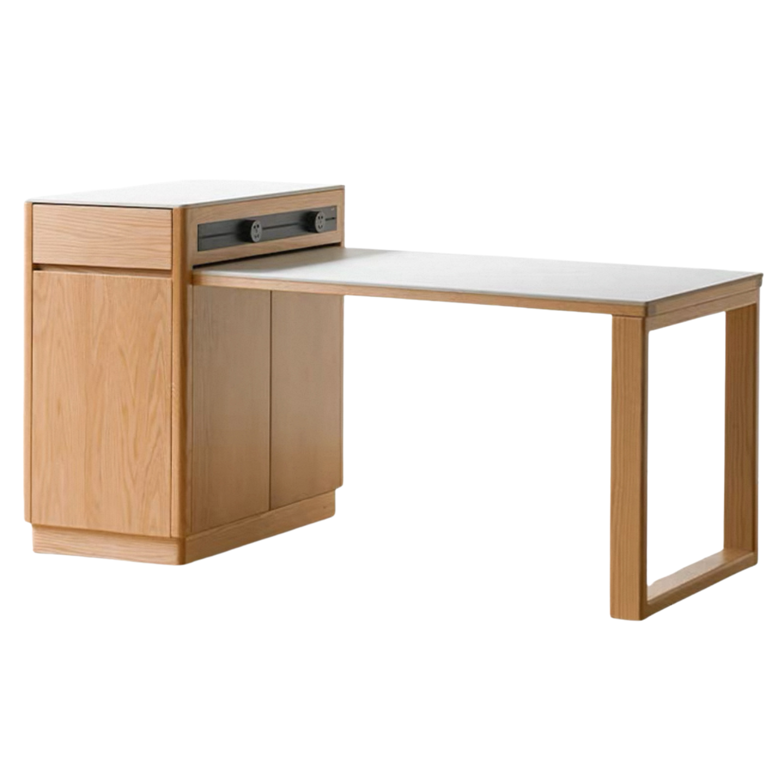 Oak Solid Wood Telescopic Island Rock Plate Bar Table