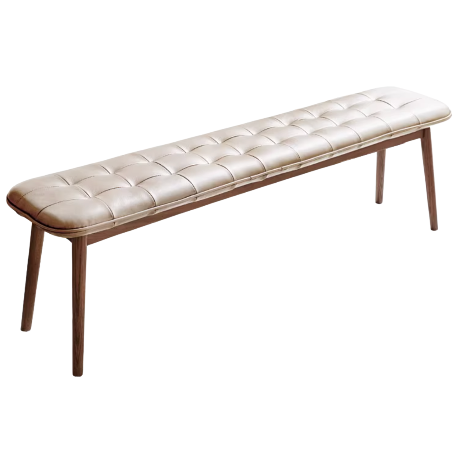 Oak, Ash Solid Wood Premium Genuine Leather Bench