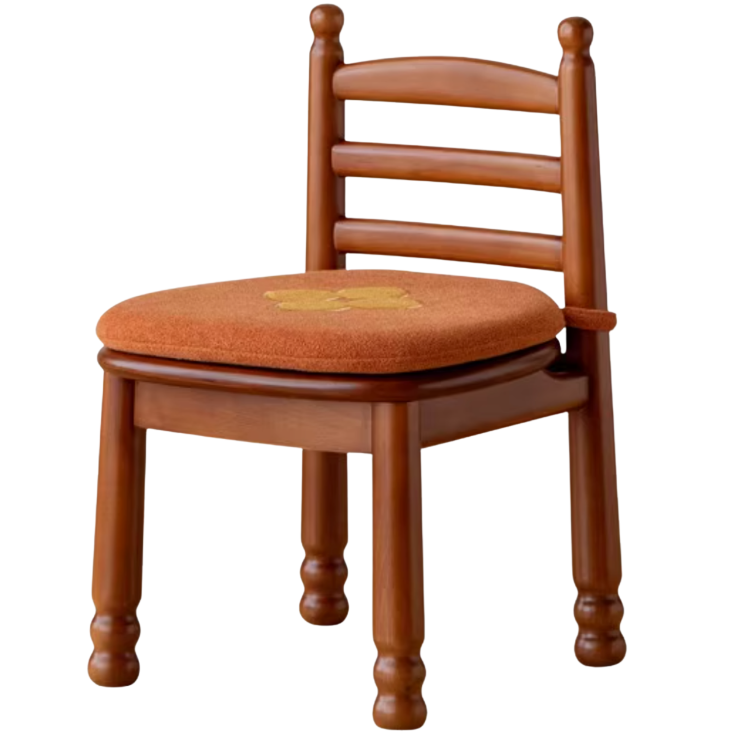 Beech Solid Wood Backrest Chair Medieval Style Soft Padded Chair