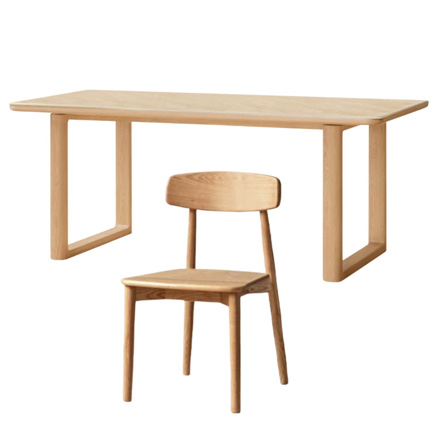 Ash, Oak Solid Wood Rock Board Dining Table