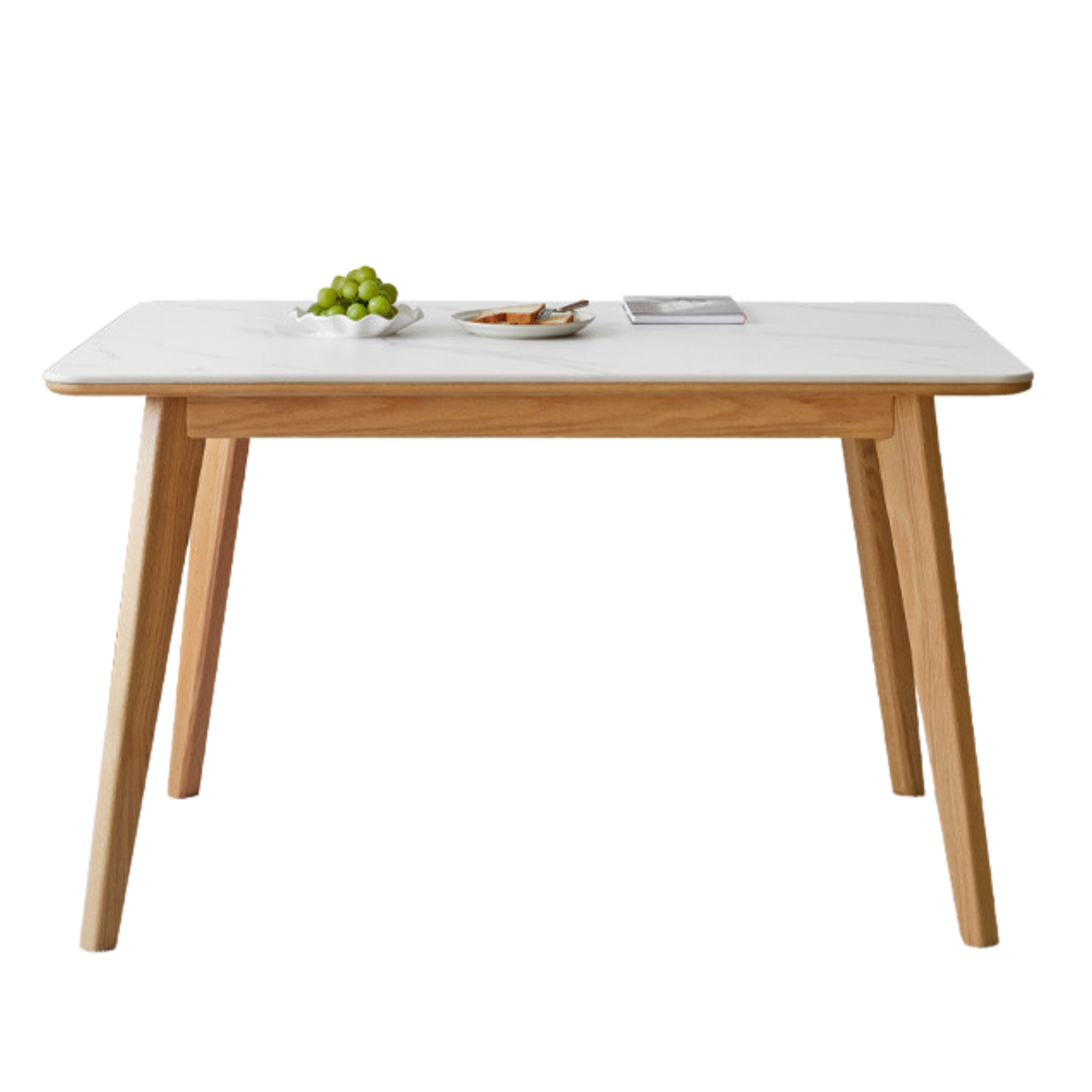 Oak solid wood modern rock plate dining table,