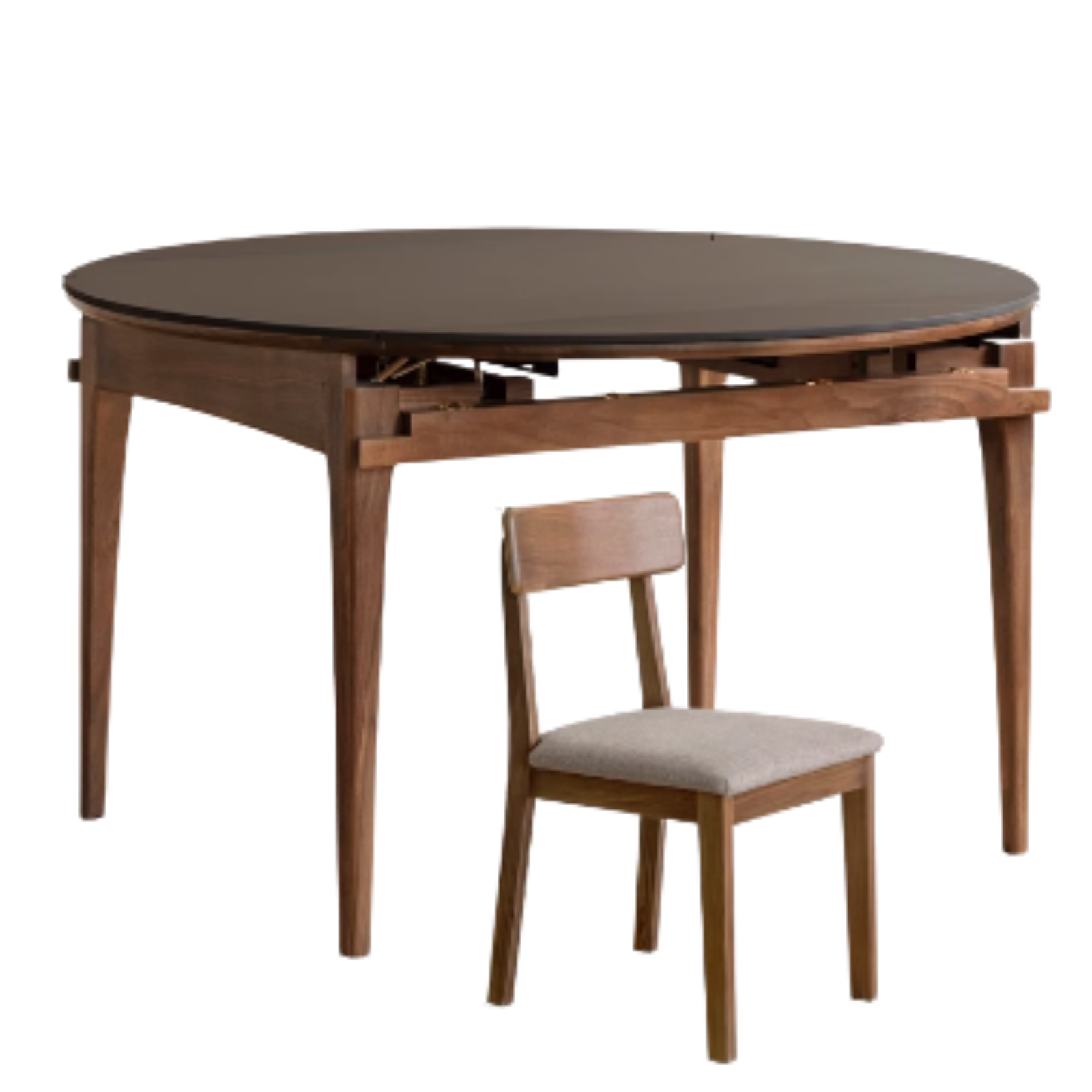 Black walnut, Oak  solid wood modern folding round dining table