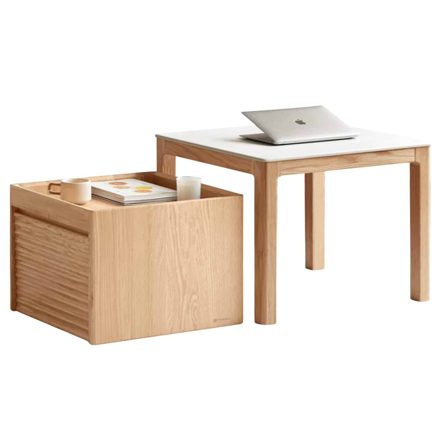 Black walnut, Oak, Beech, Ash Solid Wood Rock Plate Combination Coffee Table