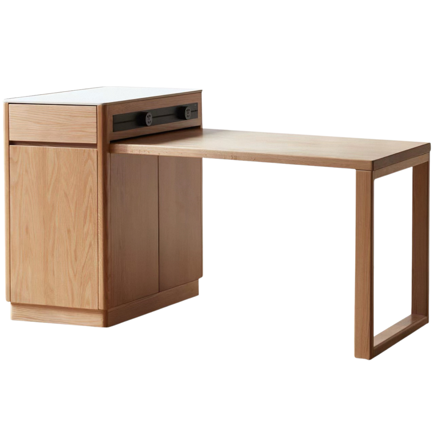 Oak Solid Wood Telescopic Island Rock Plate Bar Table