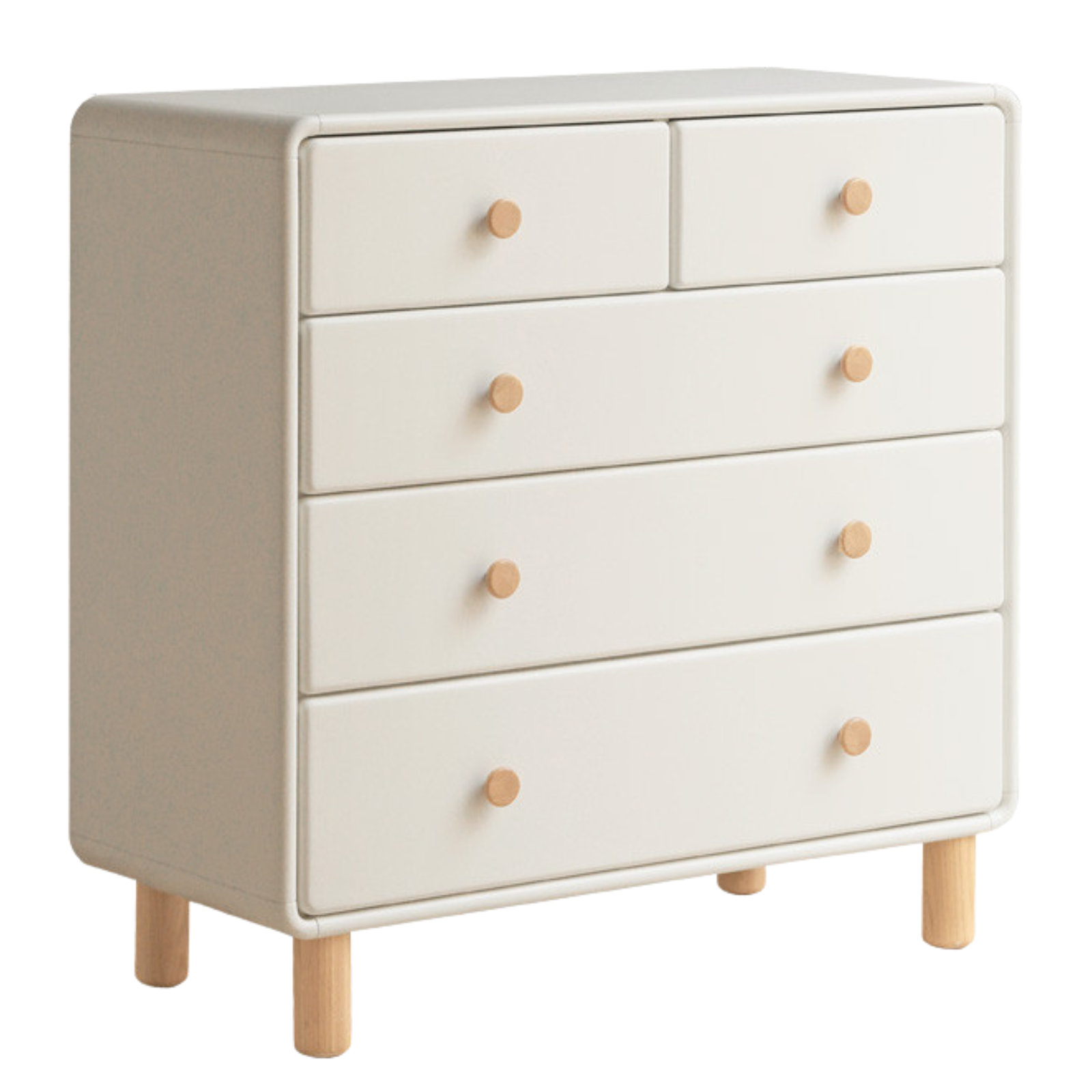 Poplar, Oak Solid Wood Cream Style Chest of Drawers