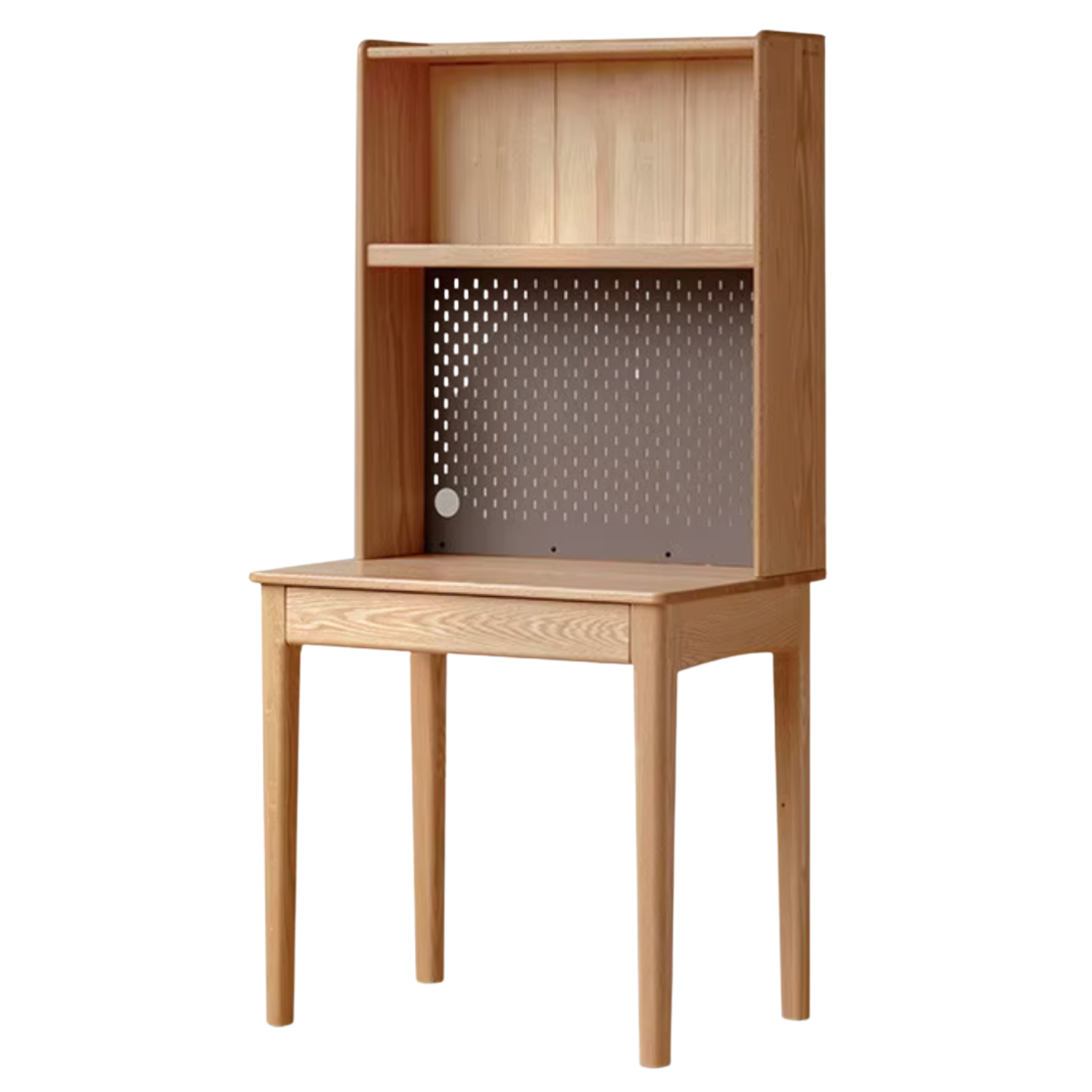 Oak, Ash Solid Wood Modern Desk Bookshelf Integrated