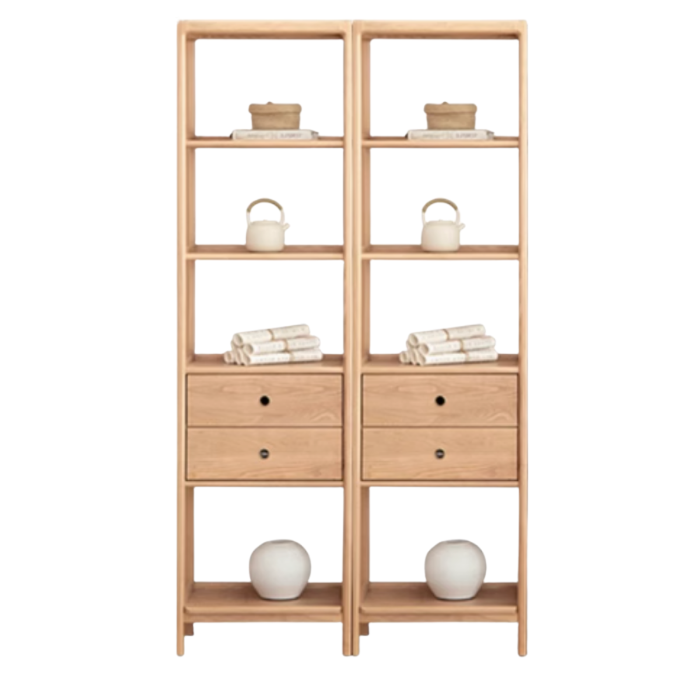 Black Walnut, Ash Solid Wood Bookshelf Combined Bookcase Display Cabinet Wall Shelf