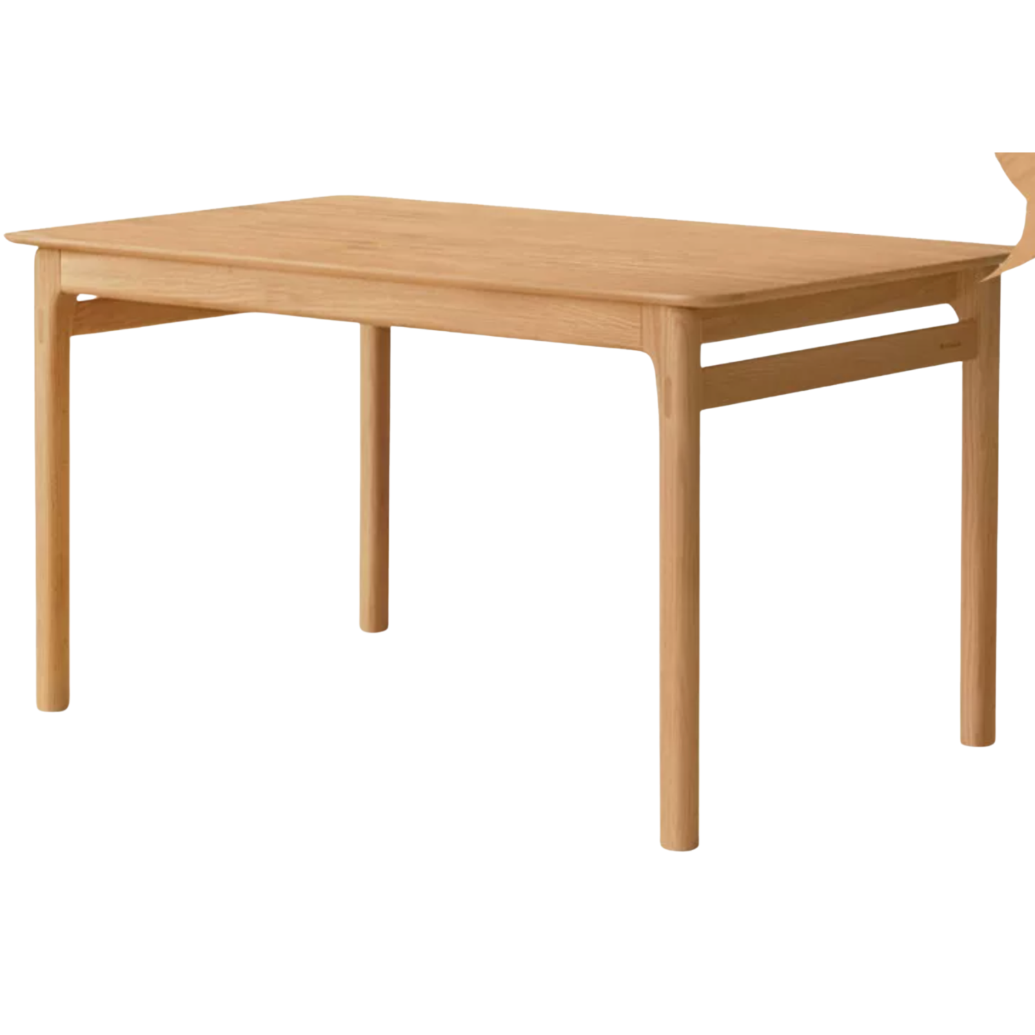 Oak, Rubberwood Solid Wood Modern Rock Plate Dining Table