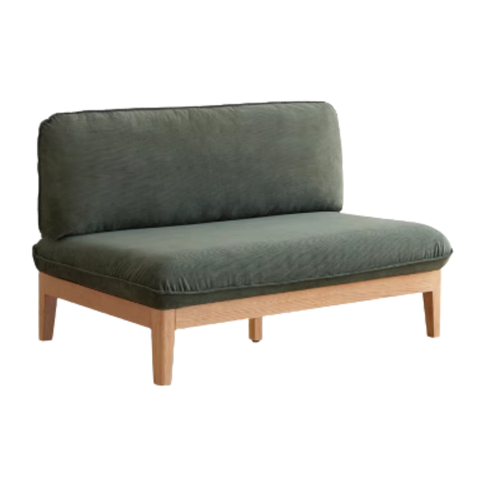 Oak Solid Wood Fabric Sofa)