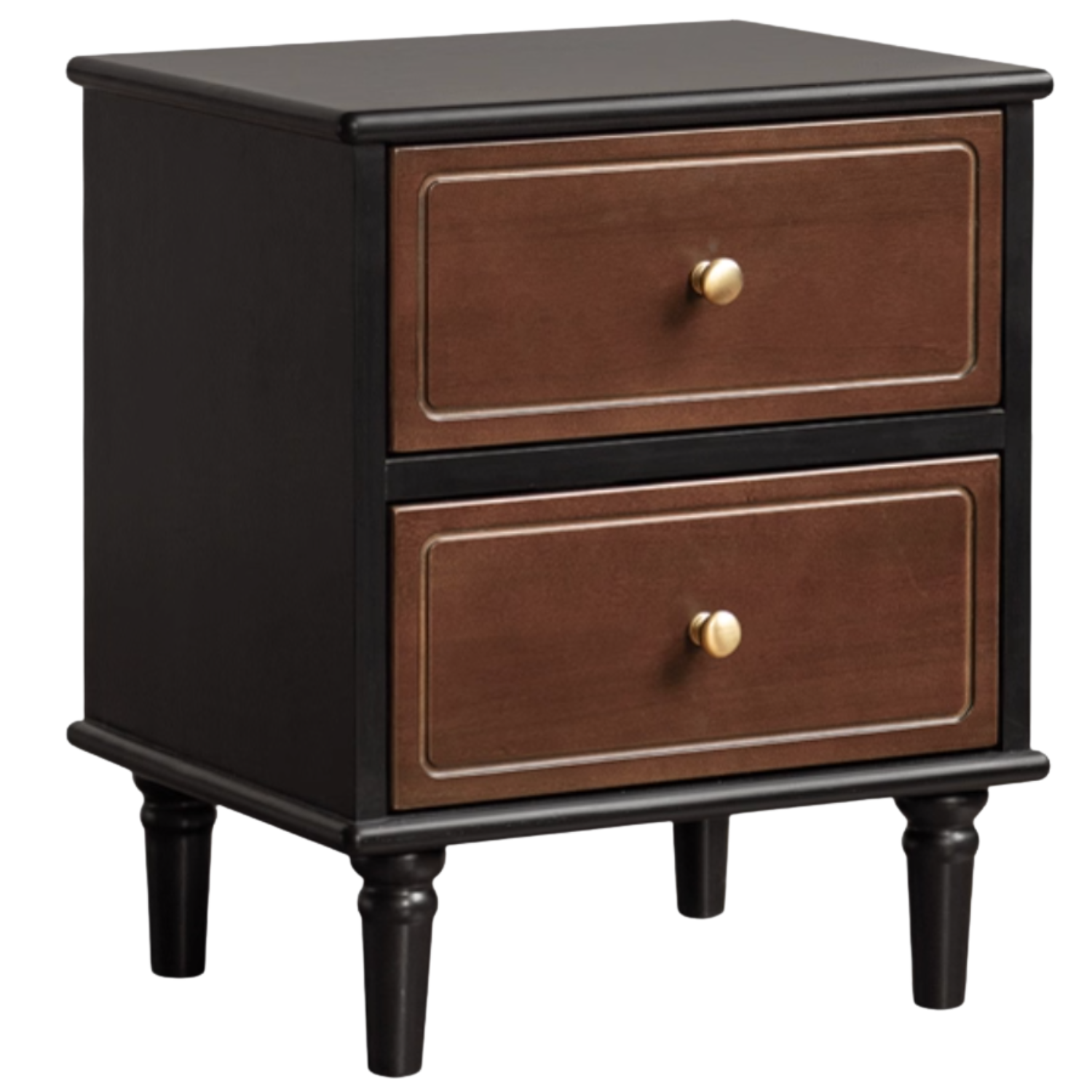 Oak, Solid Rubberwood American Retro Nightstand