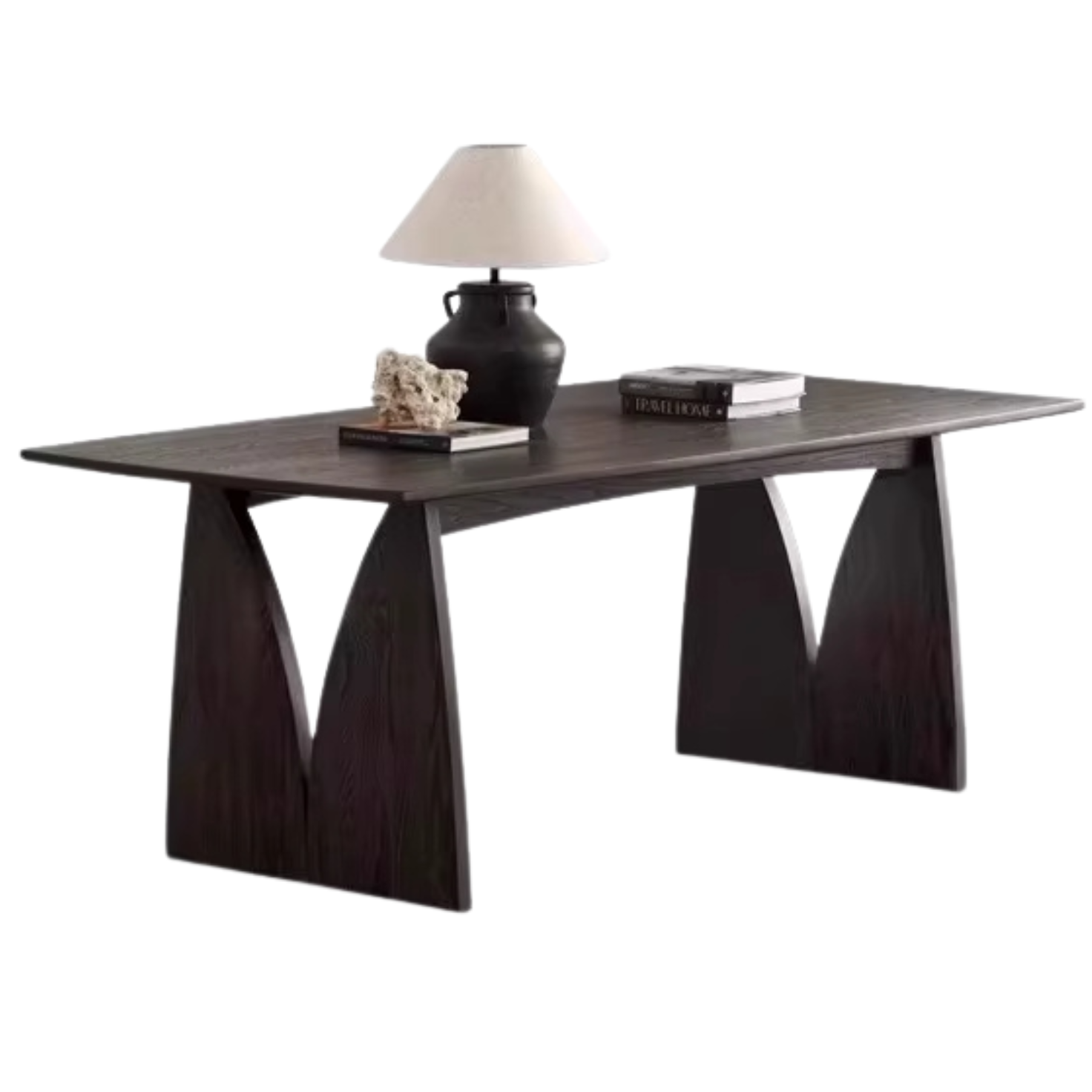 Oak Solid wood  Edit Smoked color dining table,