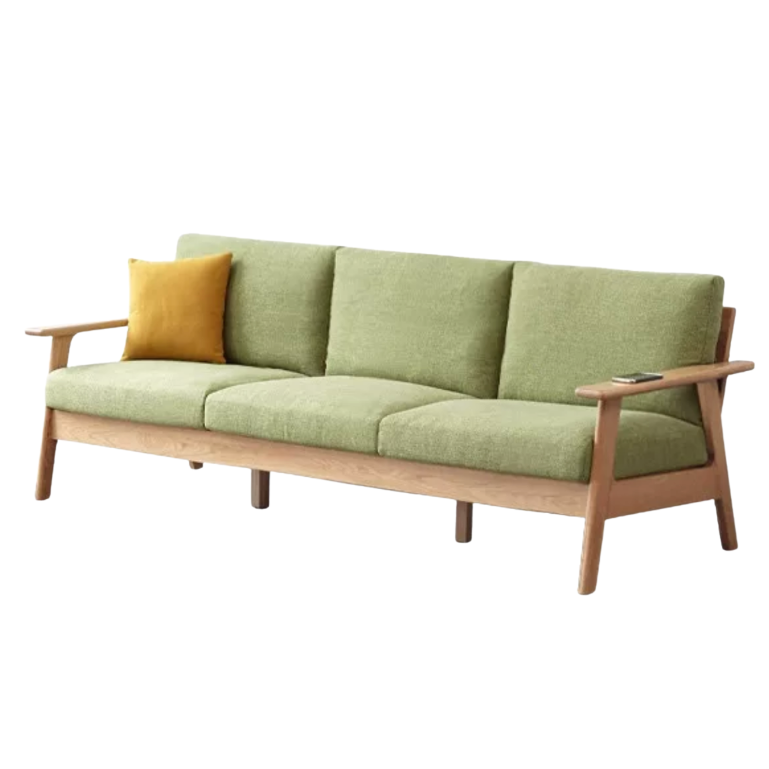 Oak Solid Wood Fabric Sofa 3 colors.
