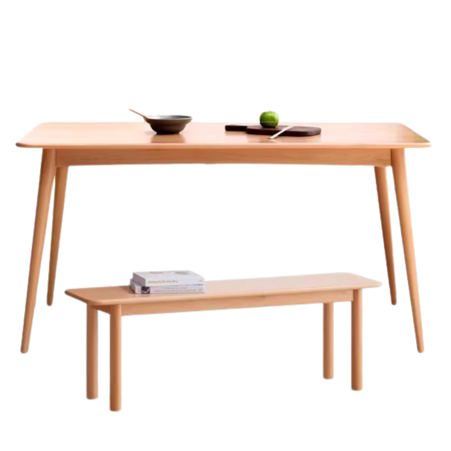 Beech solid wood dining table,