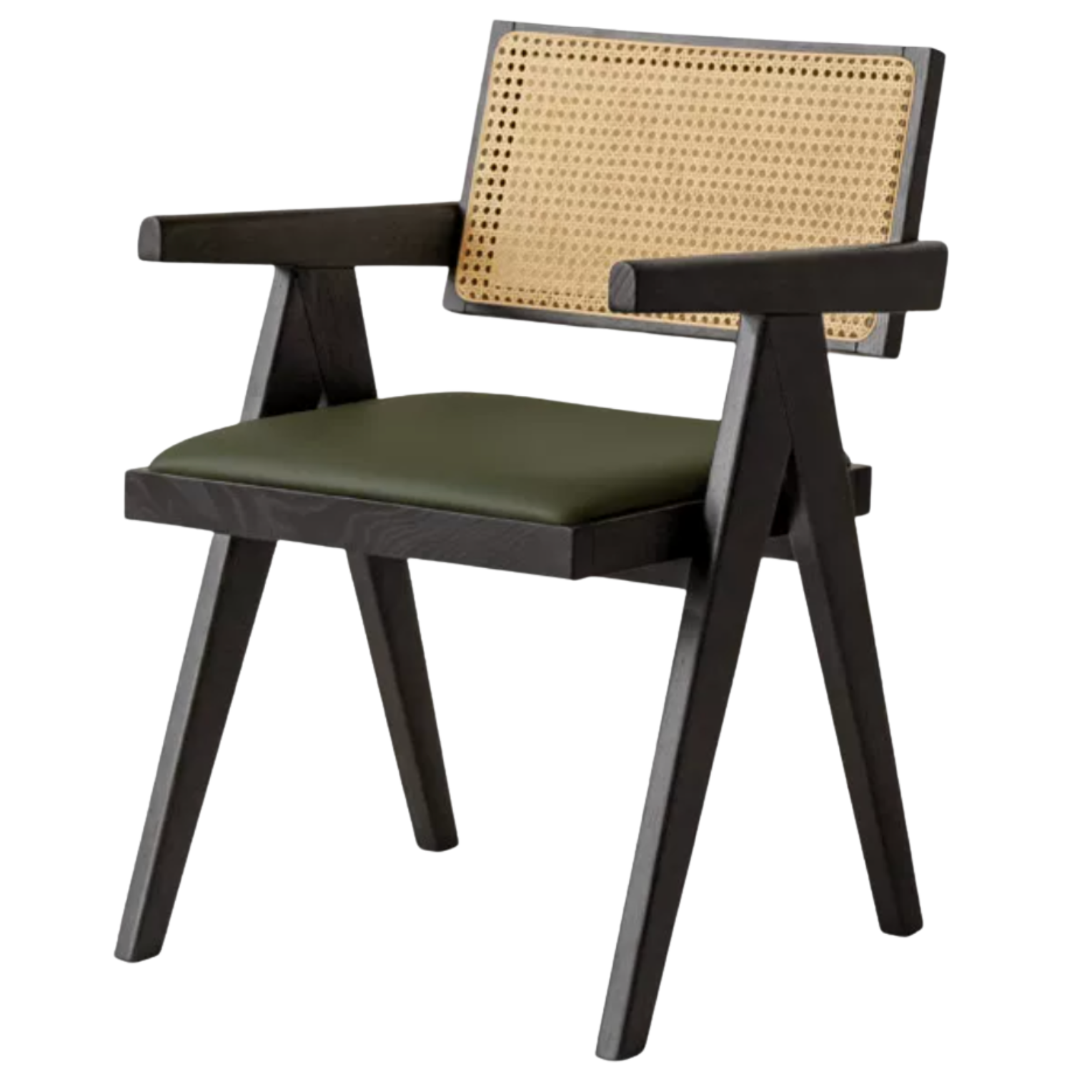 Ash, Cherry, Oak Solid Wood Rattan Smoked Chair