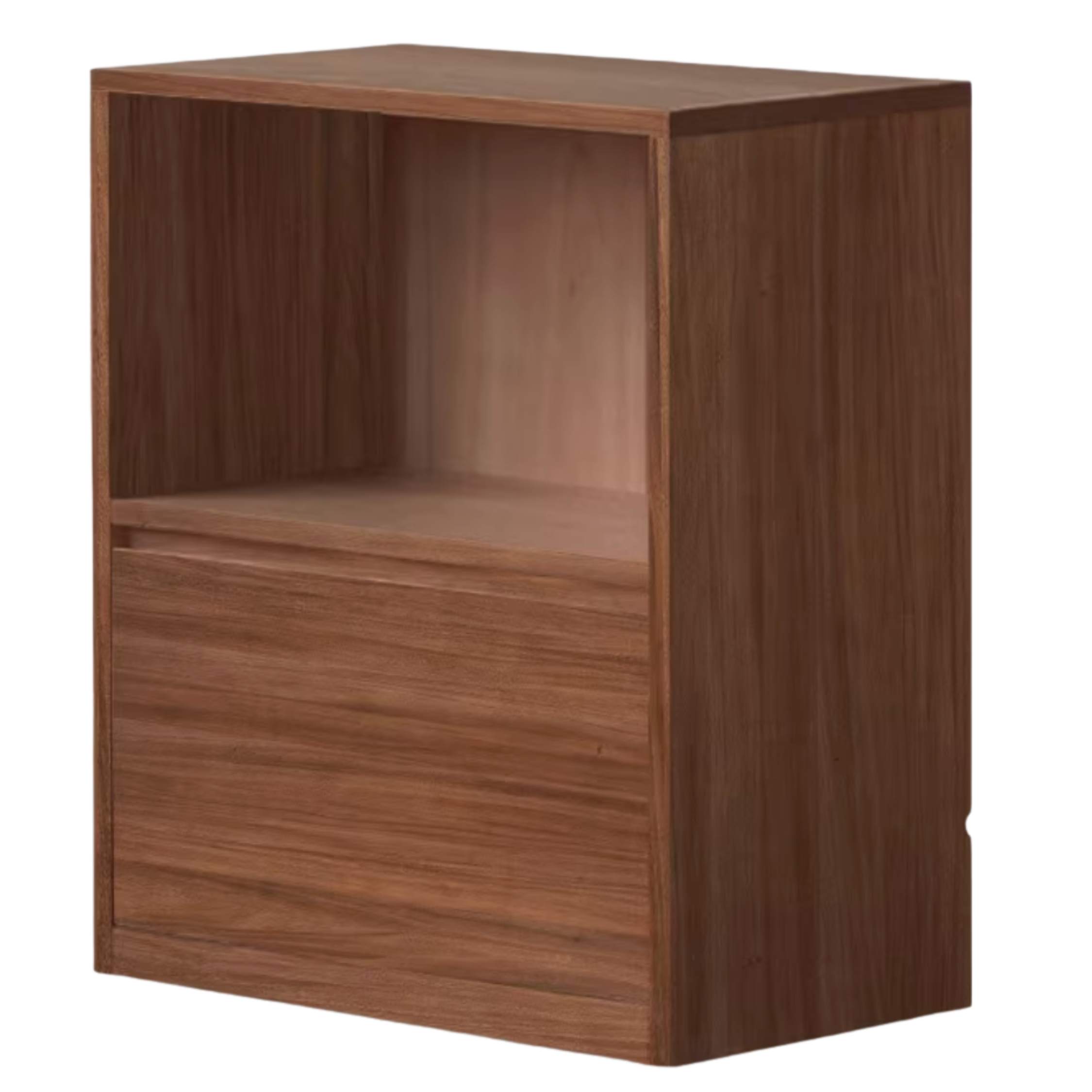Black Walnut, Rubberwood Solid Wood Low Bookshelf Combination Floor-Standing Cabinet