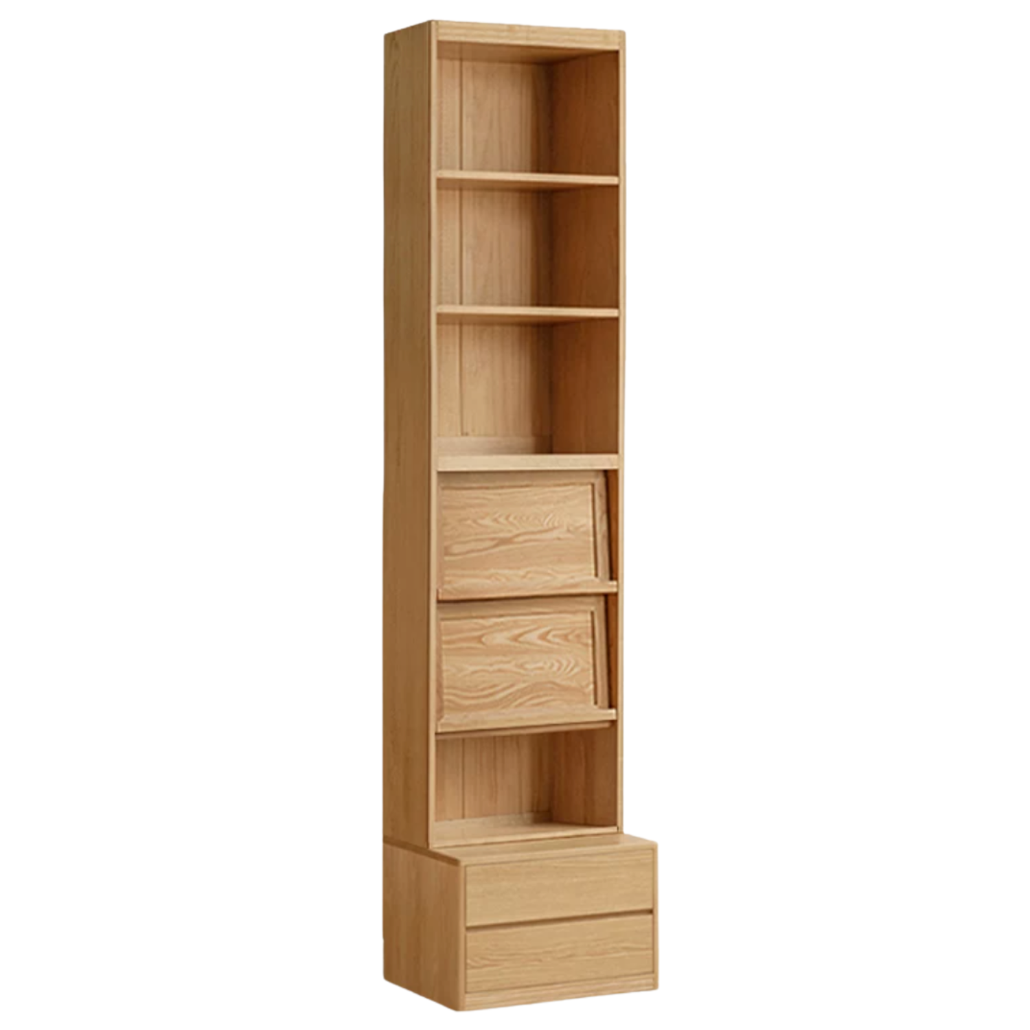 Ash, Oak Solid Wood Modern Combination Bookcase Integrated Card Seat