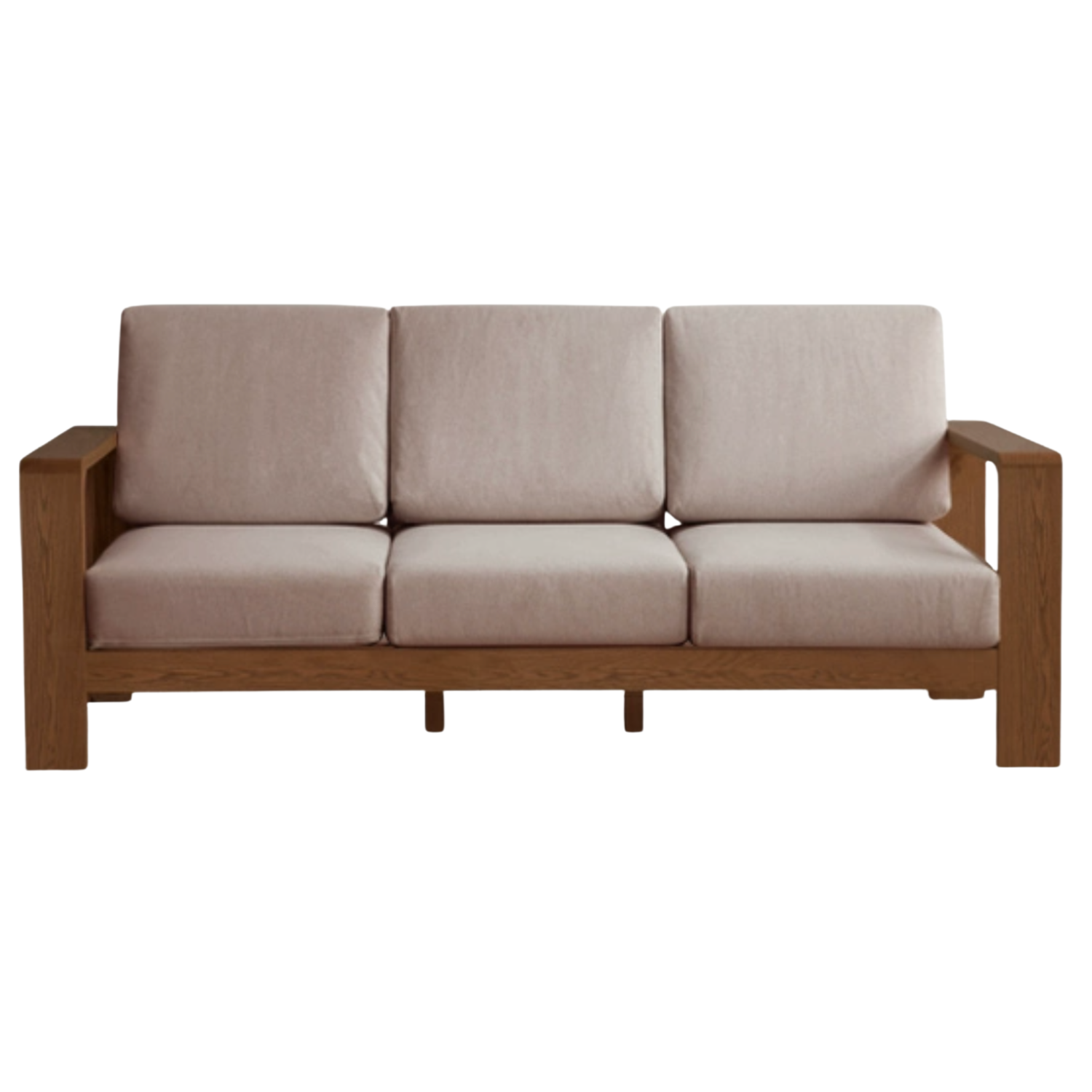 South American walnut, Oak solid wood, Rubberwood Fabric Sofa