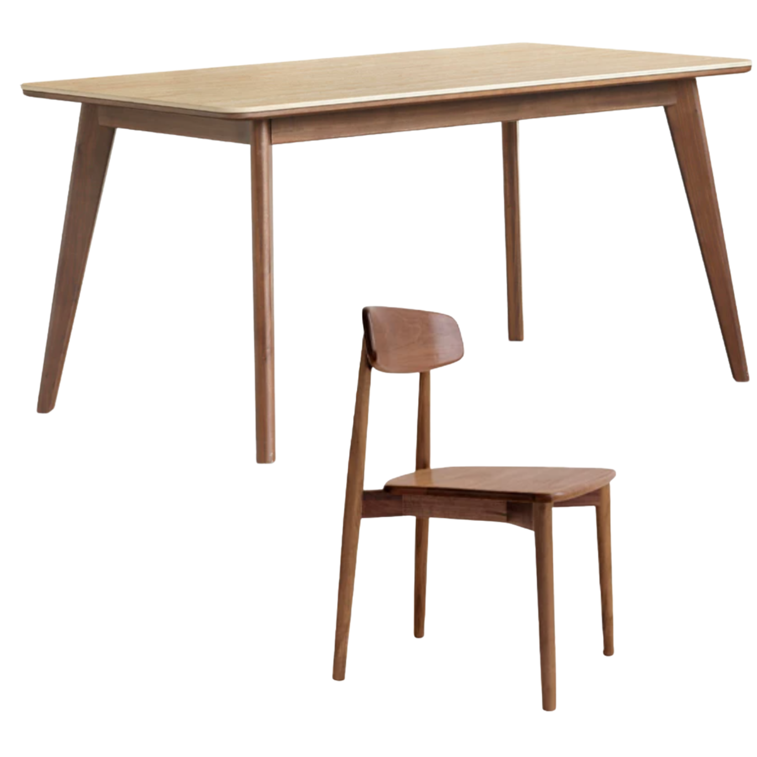 Black Walnut, Rubberwood Solid Wood Vintage Rock Plate Dining Table