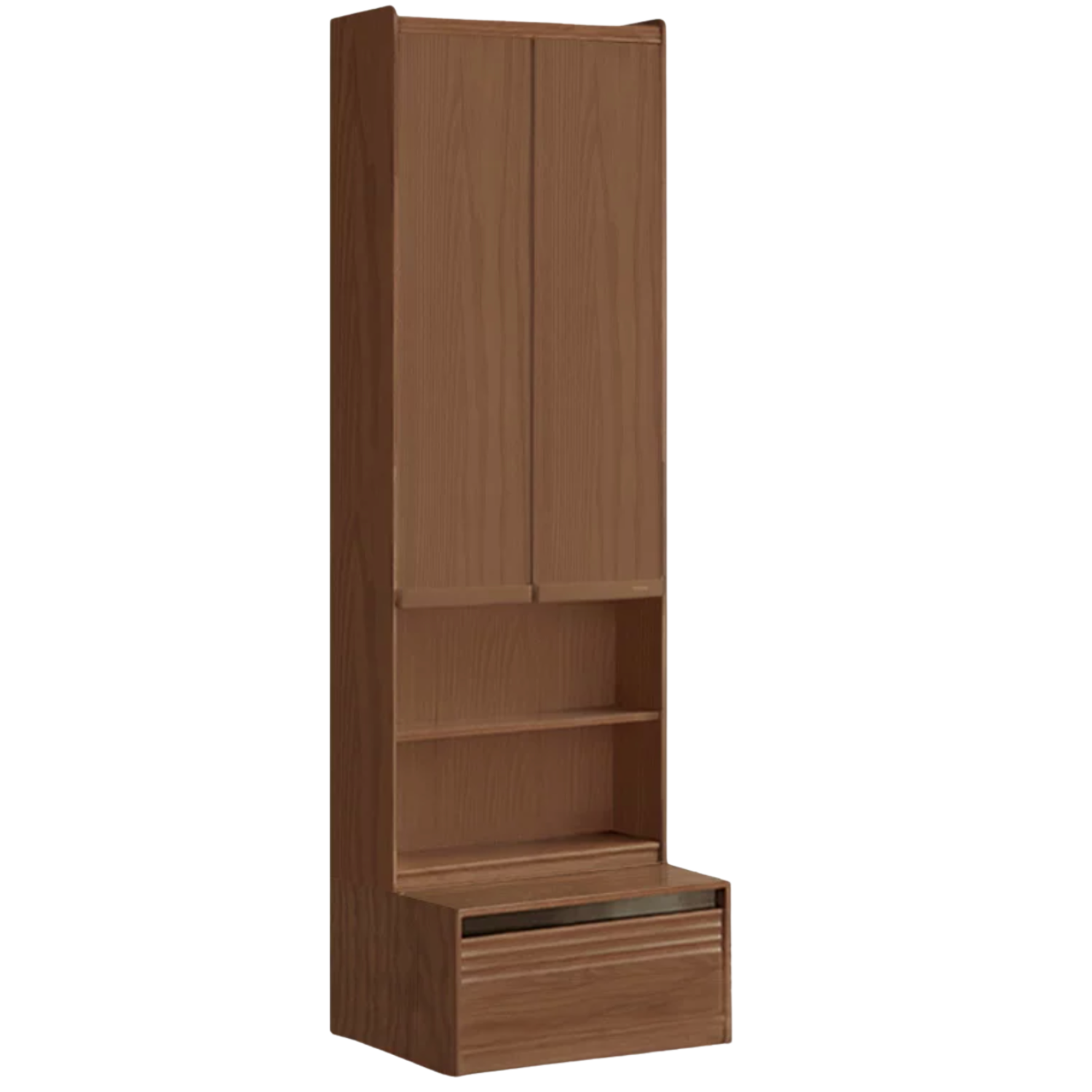 Black Walnut, Ash Solid Wood Combination Bookcase with Floor Display and Luxury Storage