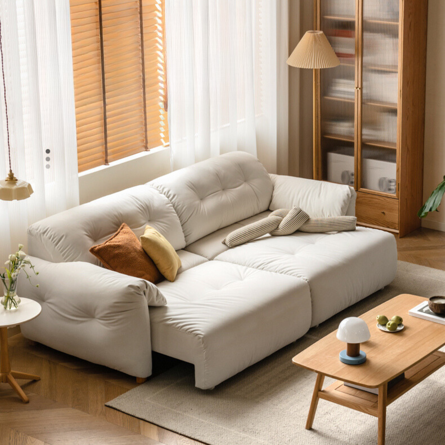 Fabric dual-purpose electric modern sofa