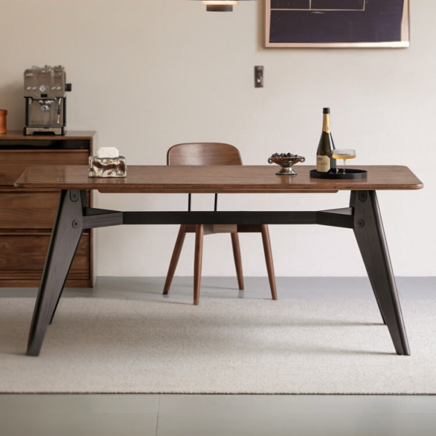 Oak Solid Wood Italian Light Luxury Dining Table