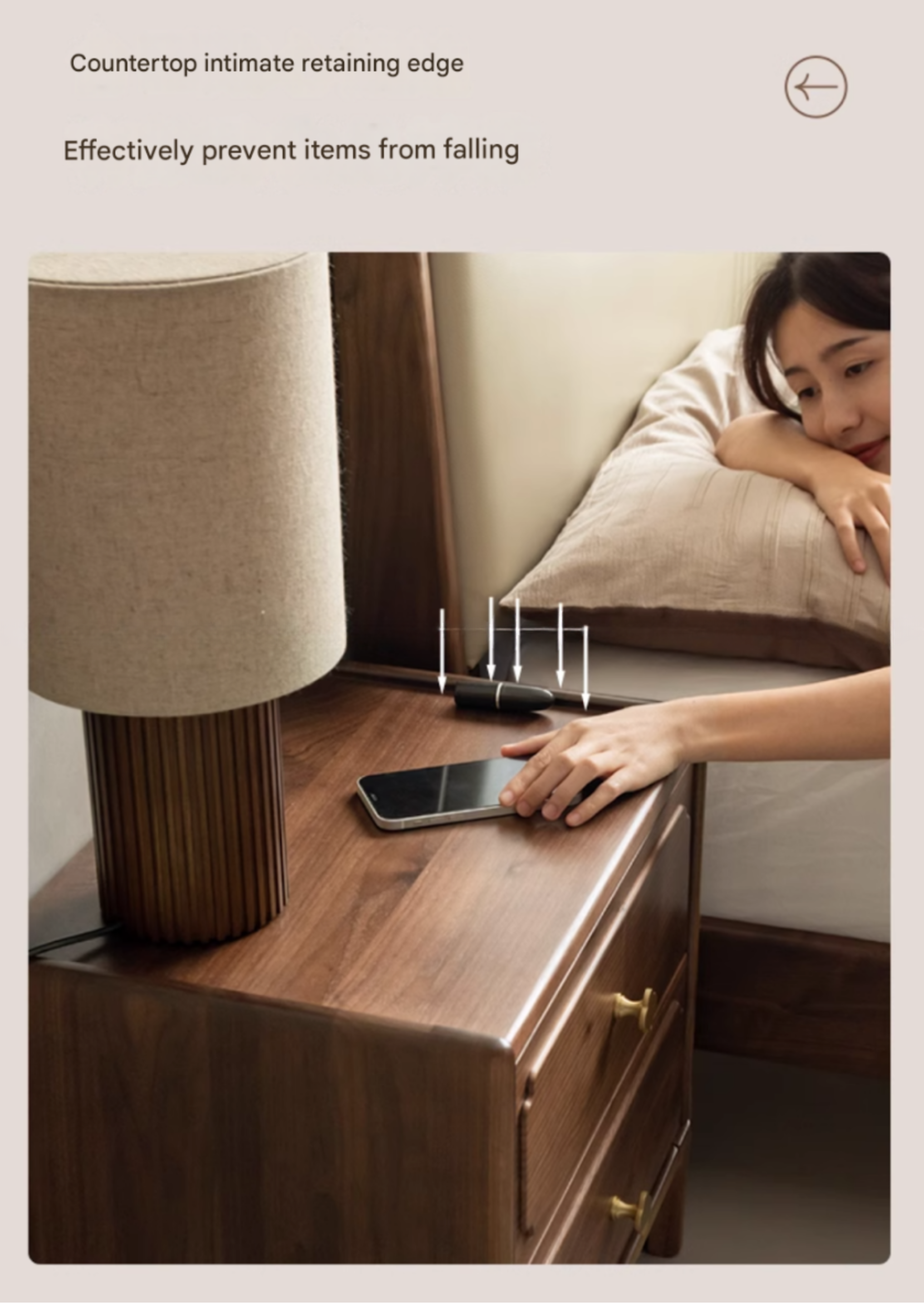 Black Walnut, Oak Solid Wood Nightstand