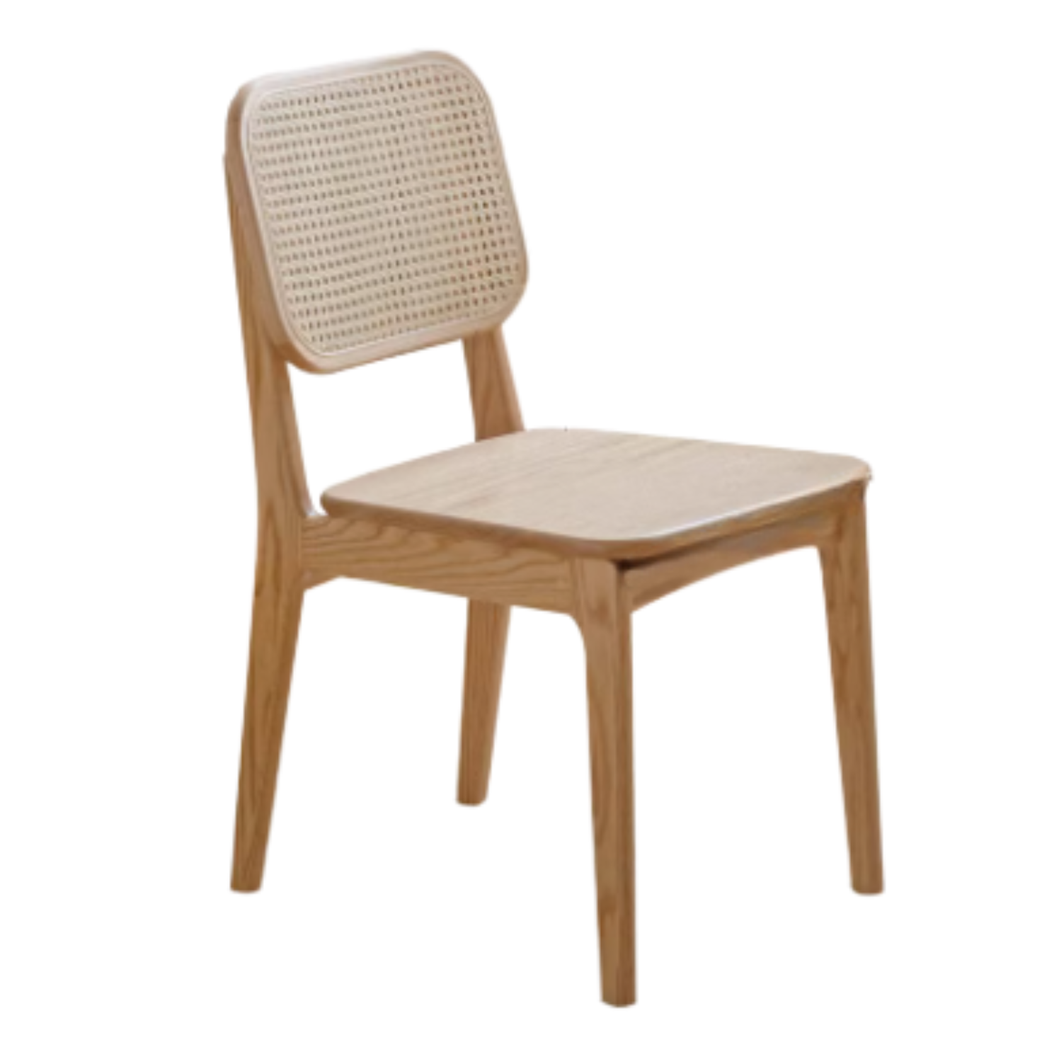 4 pcs - Oak, Ash Solid Wood Rattan Dining Chair :