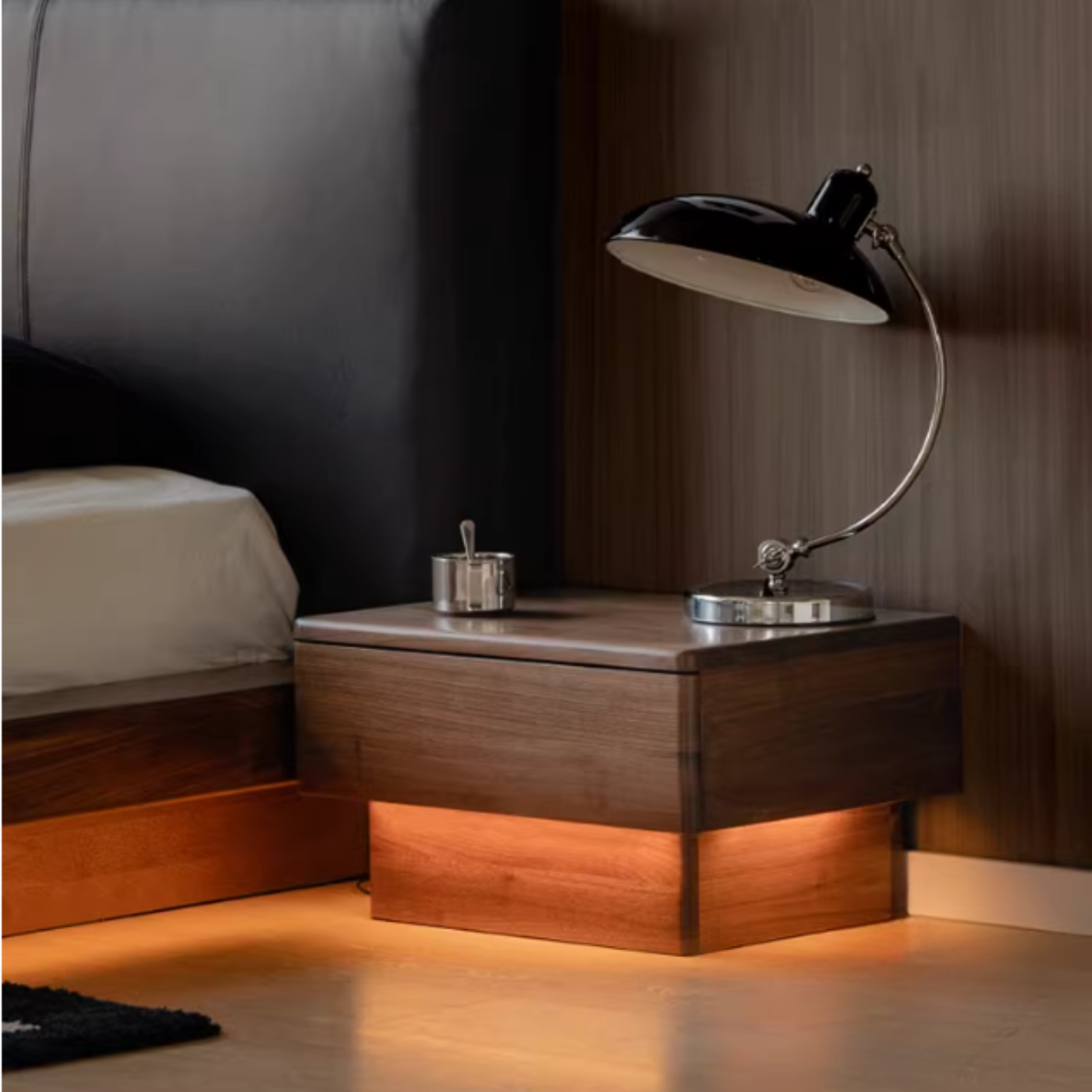 Black Walnut  Solid Wood Modern Floor-standing Nightstand