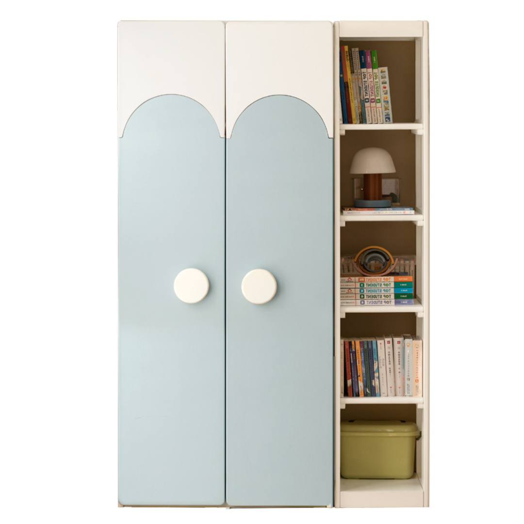 Rubber Solid Wood Children's Wardrobe Bookcase