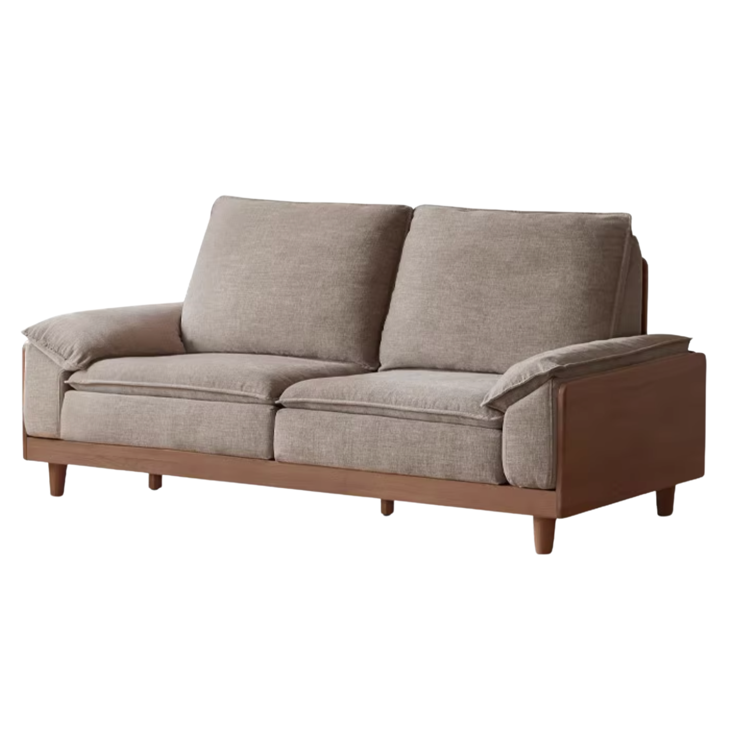 Black Walnut, Ash, Oak Solid Wood High Back Sofa.