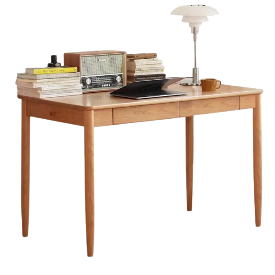 Cherry Solid Wood Table with Socket