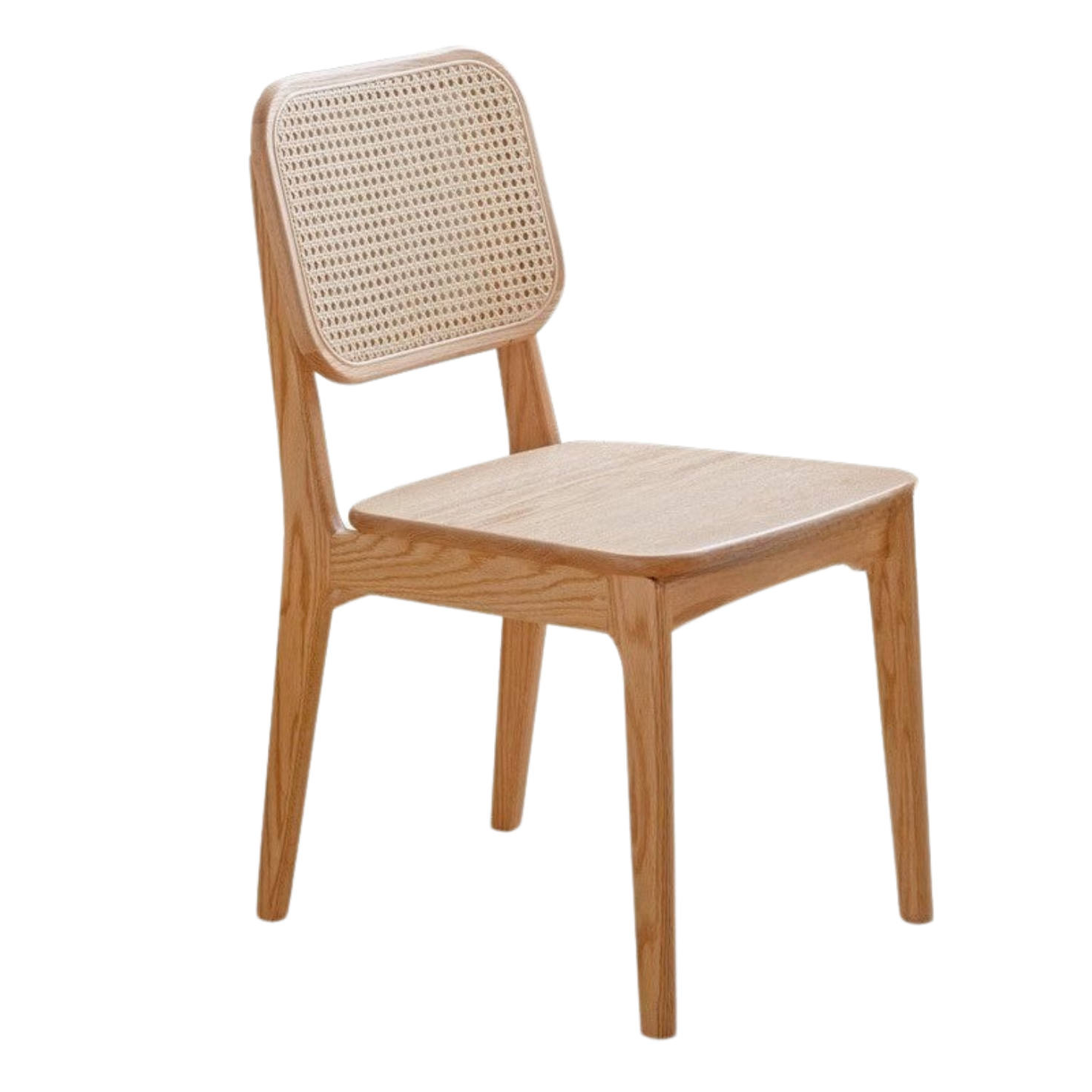 4 pcs - Oak, Ash Solid Wood Rattan Dining Chair :