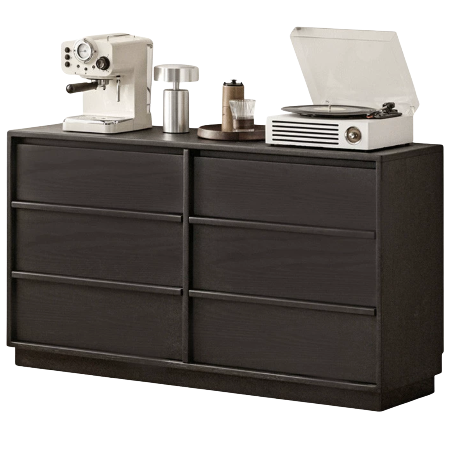 Oak, Ash Solid Wood Black  Drawer Cabinet