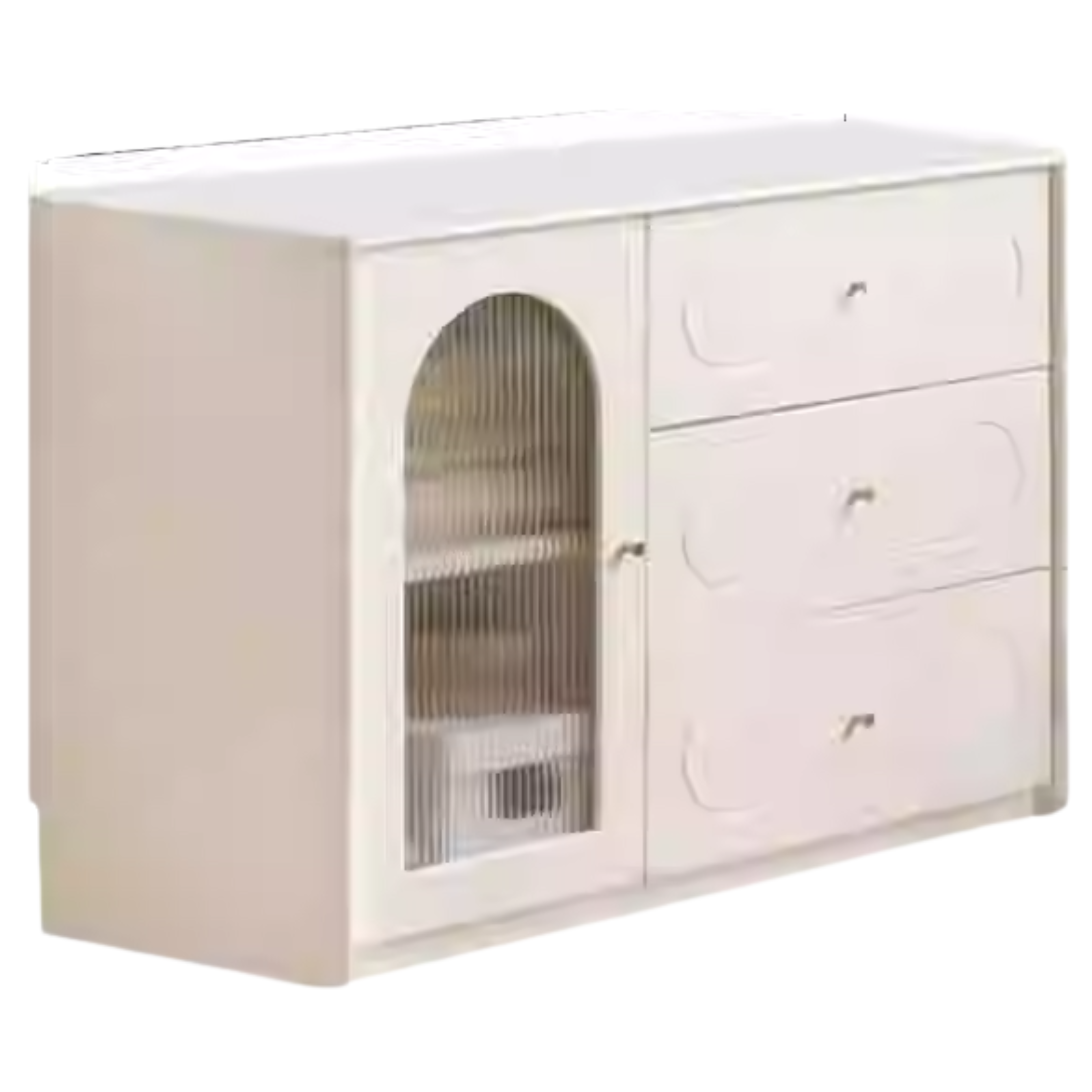 Tulip, Rubber Solid Wood French Cream Style Retractable Dressing Table